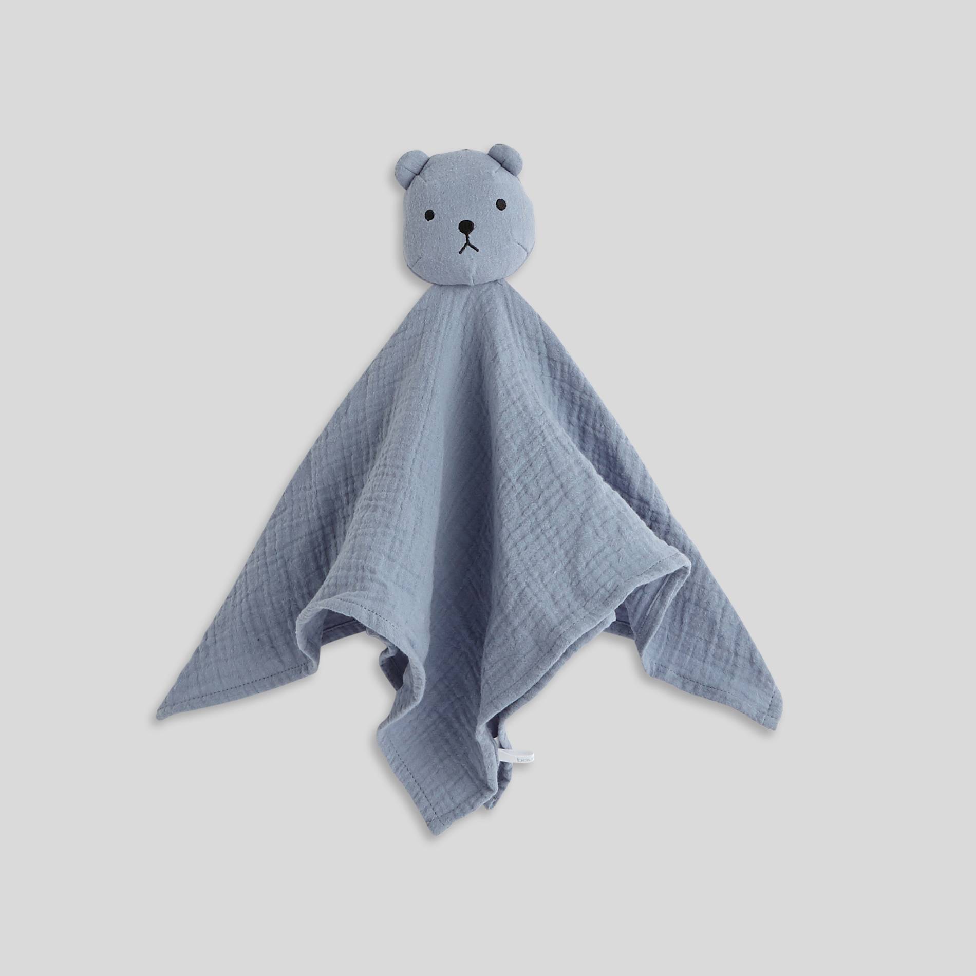 Doudou uni, en coton BIO, Bleu gris, large image number 0.0