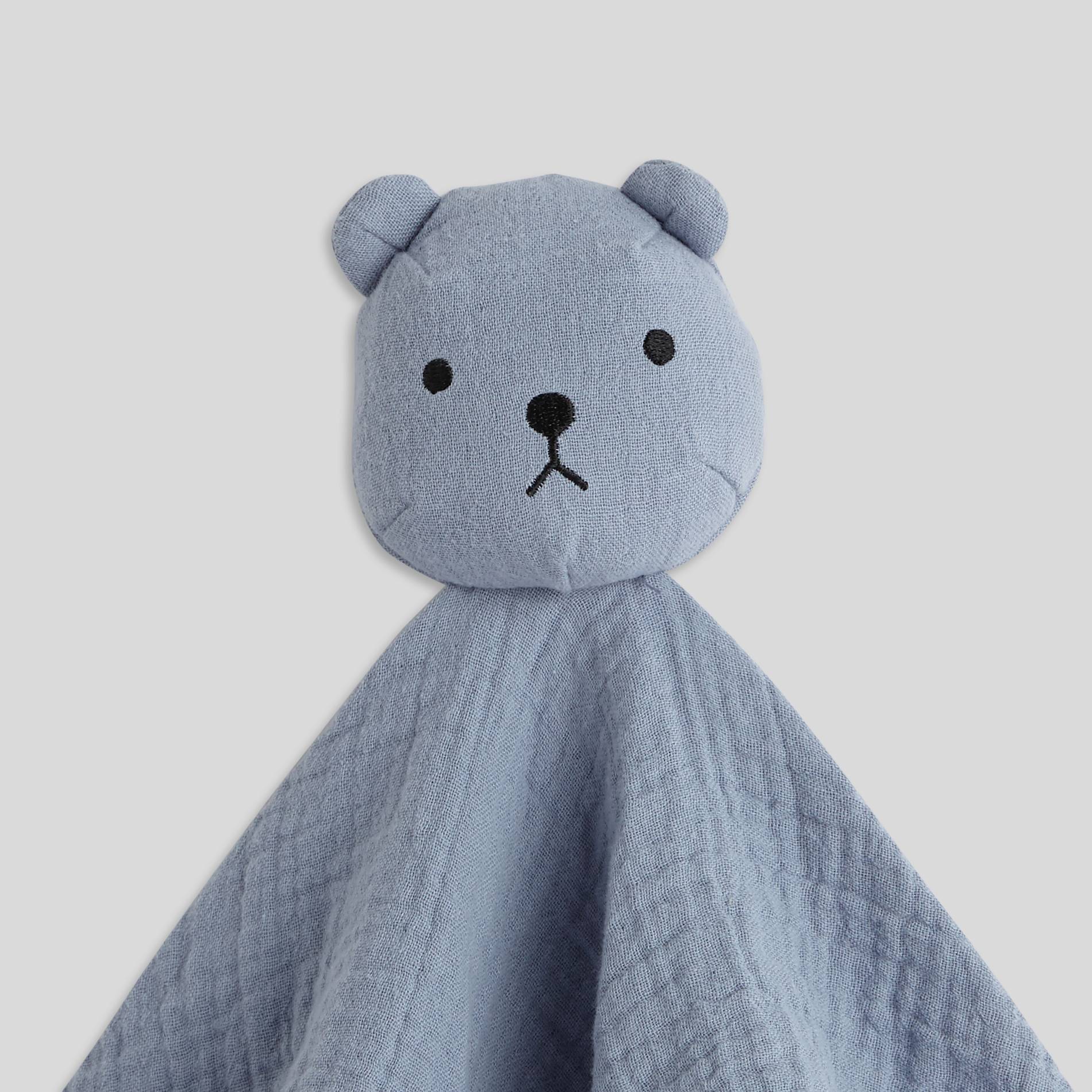 Doudou uni, en coton BIO, Bleu gris, large image number 1.0
