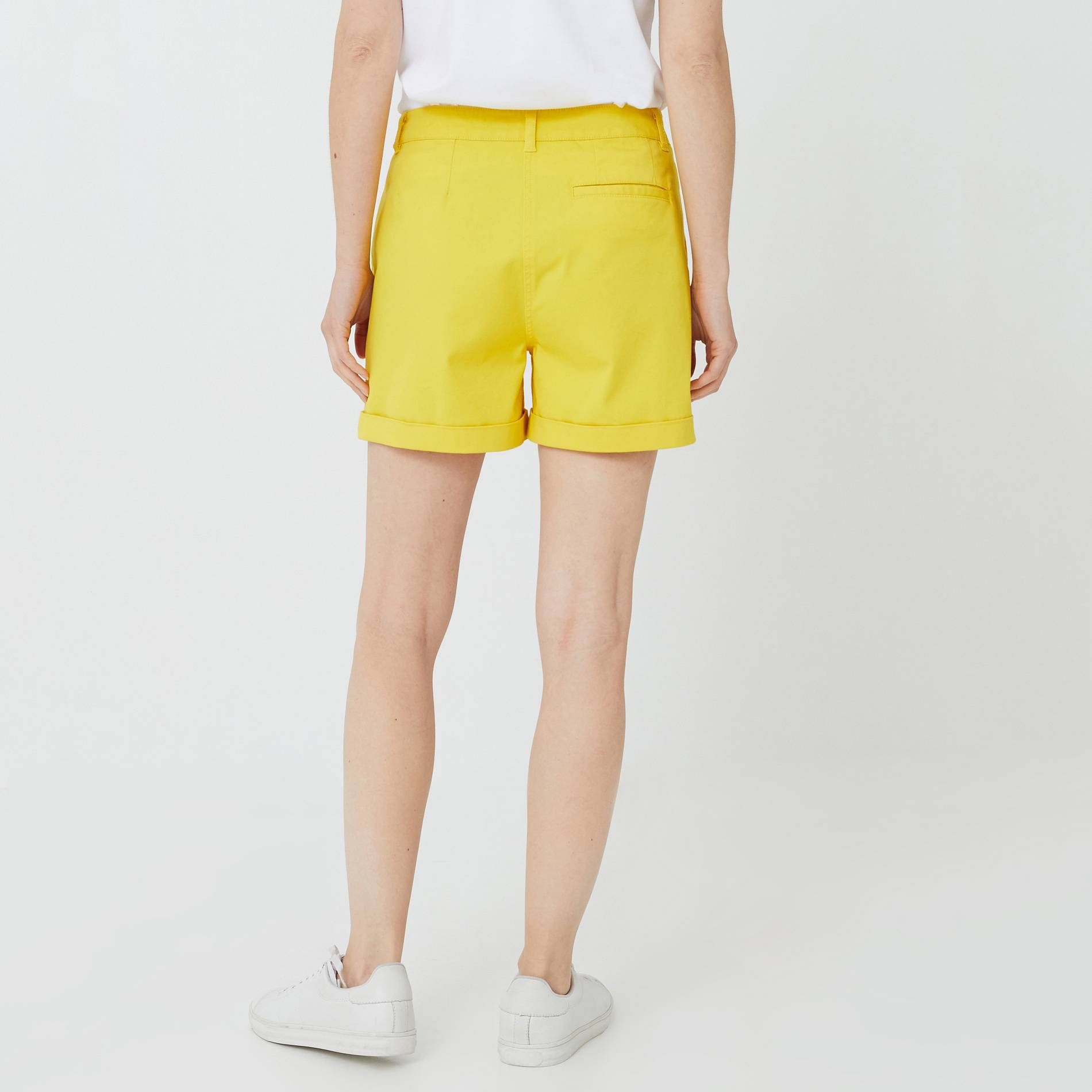 Short uni à revers, Jaune vif, large image number 1.0