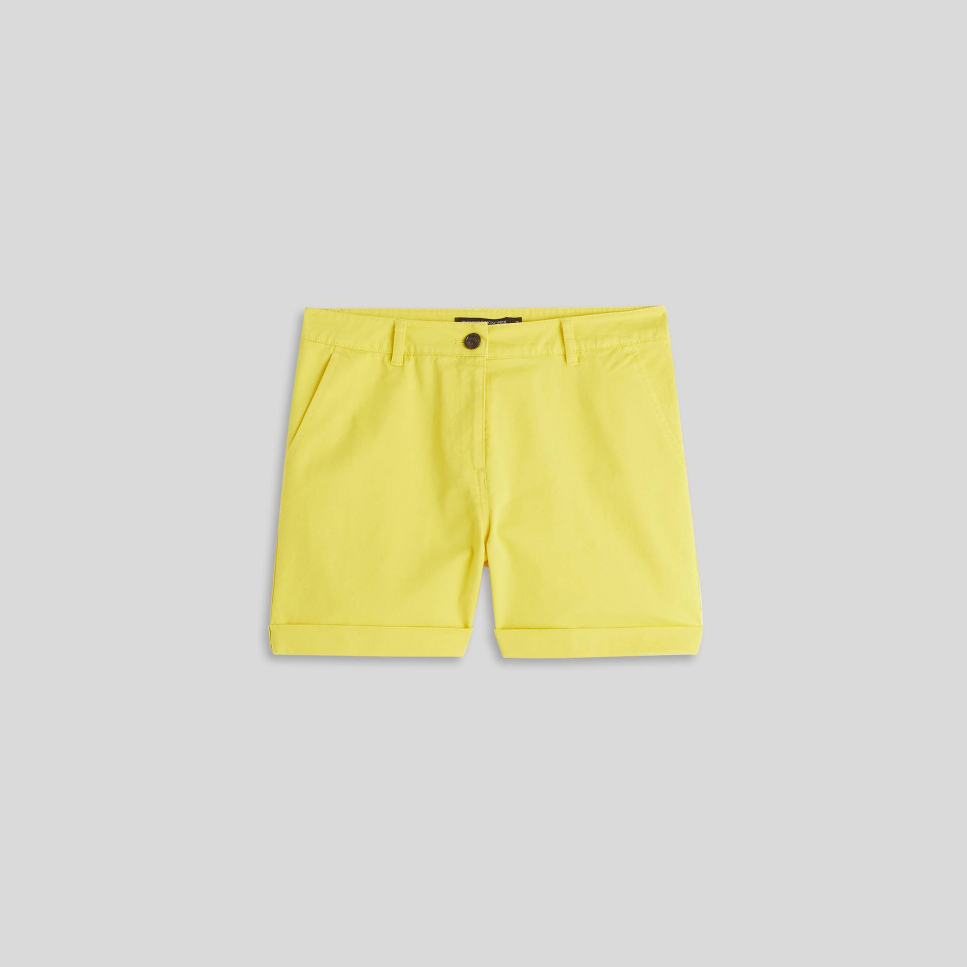 Short uni à revers, Jaune vif, large image number 2.0