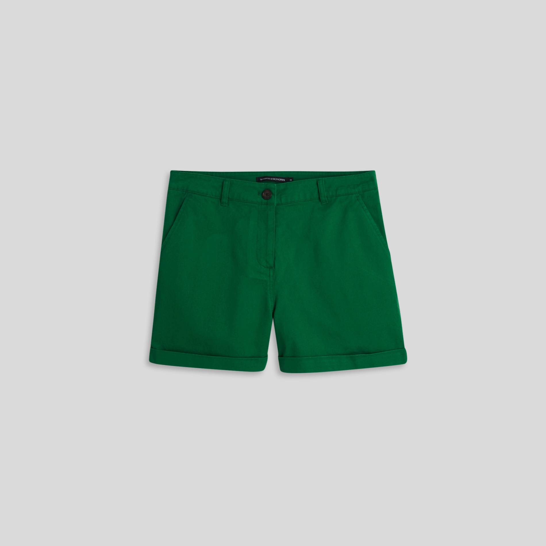 Short uni à revers, Vert, large image number 2