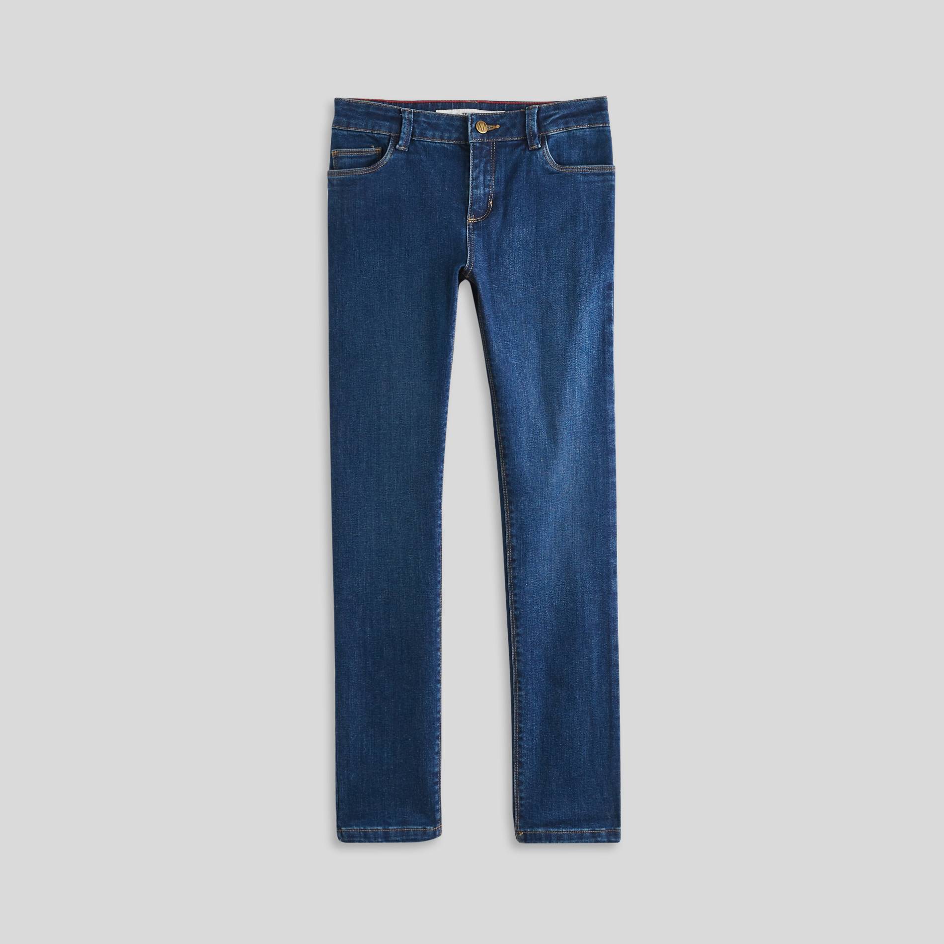 Jean slim, coton BIO et Oeko-Tex, Bleu fonc&eacute;, large image number 1