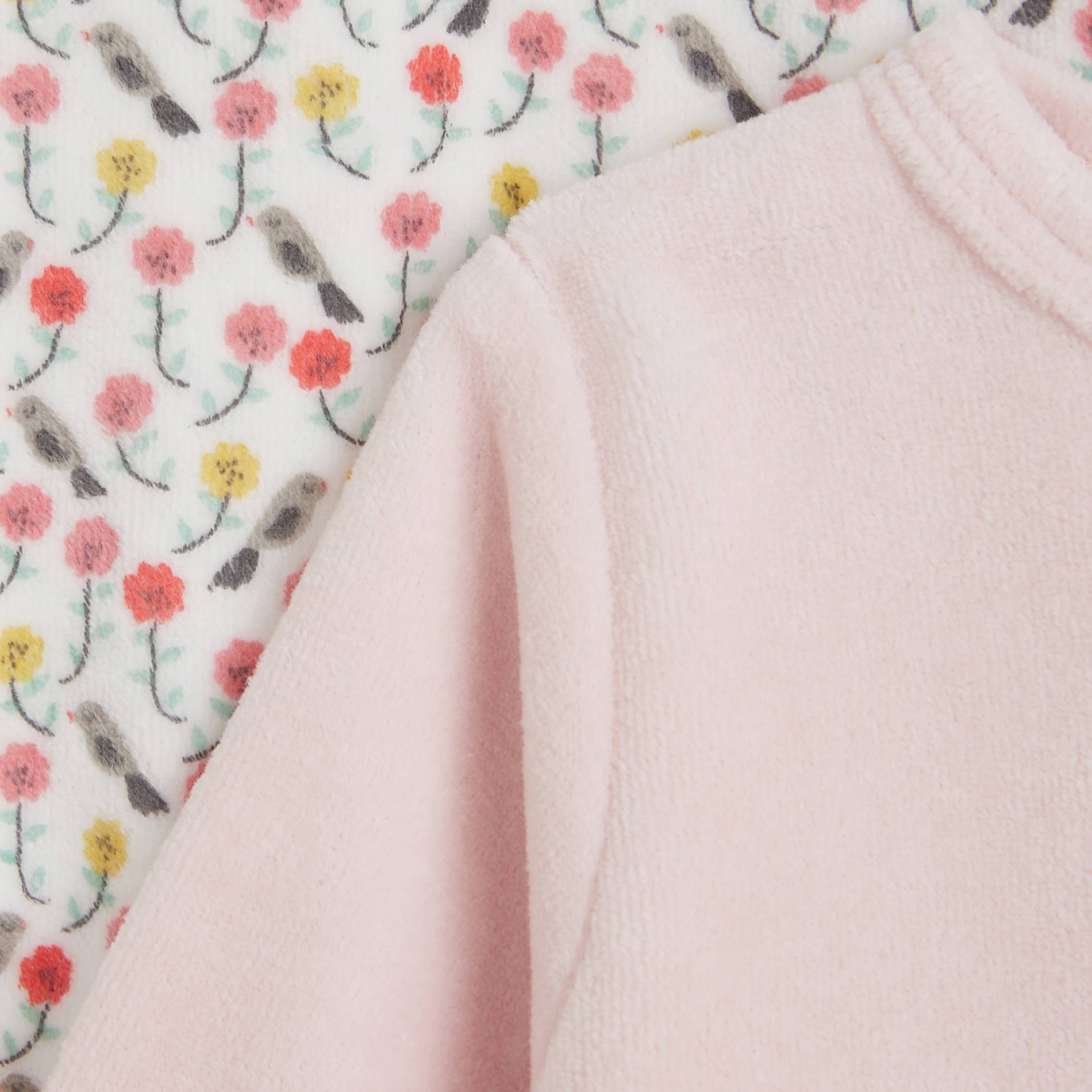 Lot de 2 pyjamas imprimés en velours contenant du coton BIO, Rose pâle, large image number 2.0