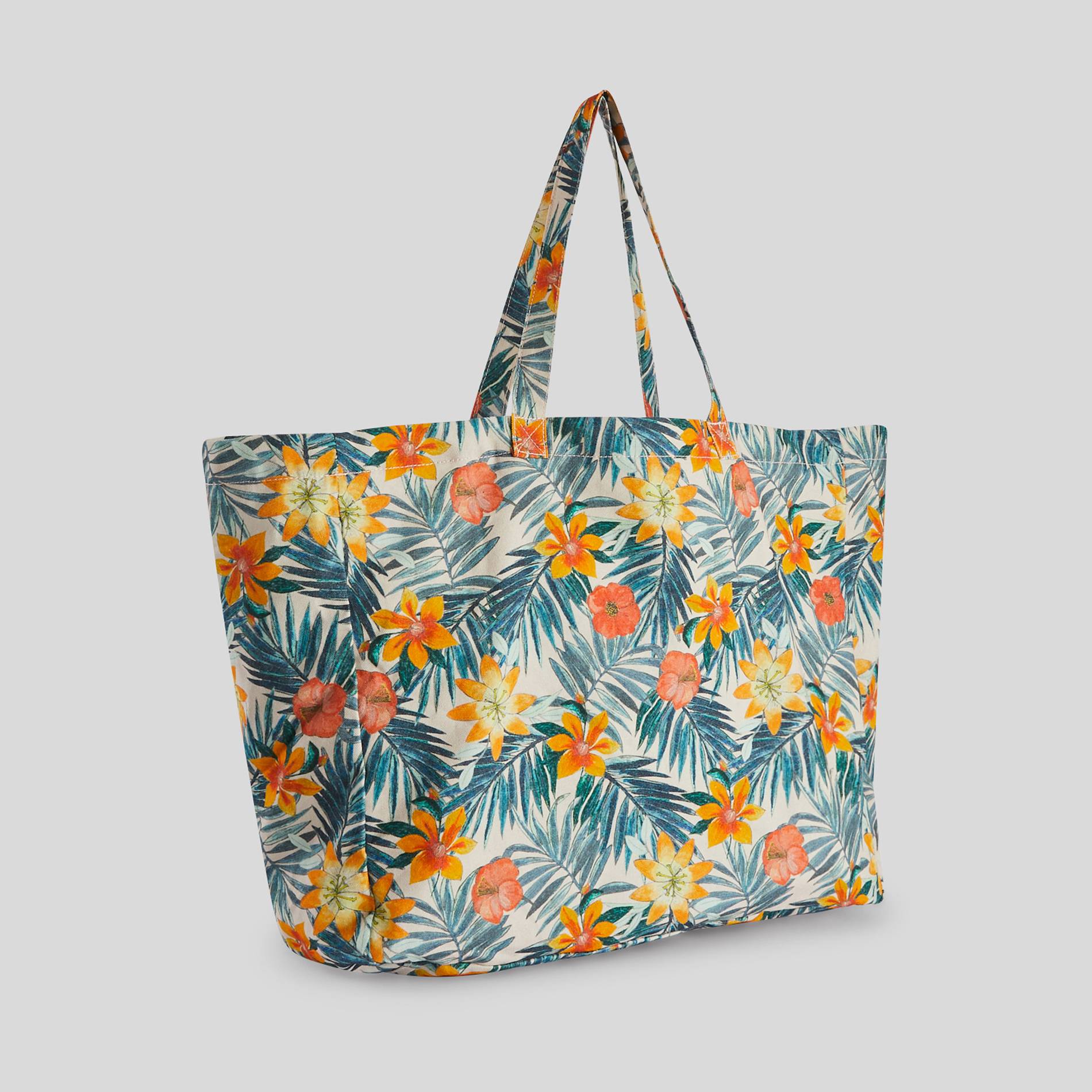 Tote bag maxi imprimé en coton BIO, Blanc, large image number 0