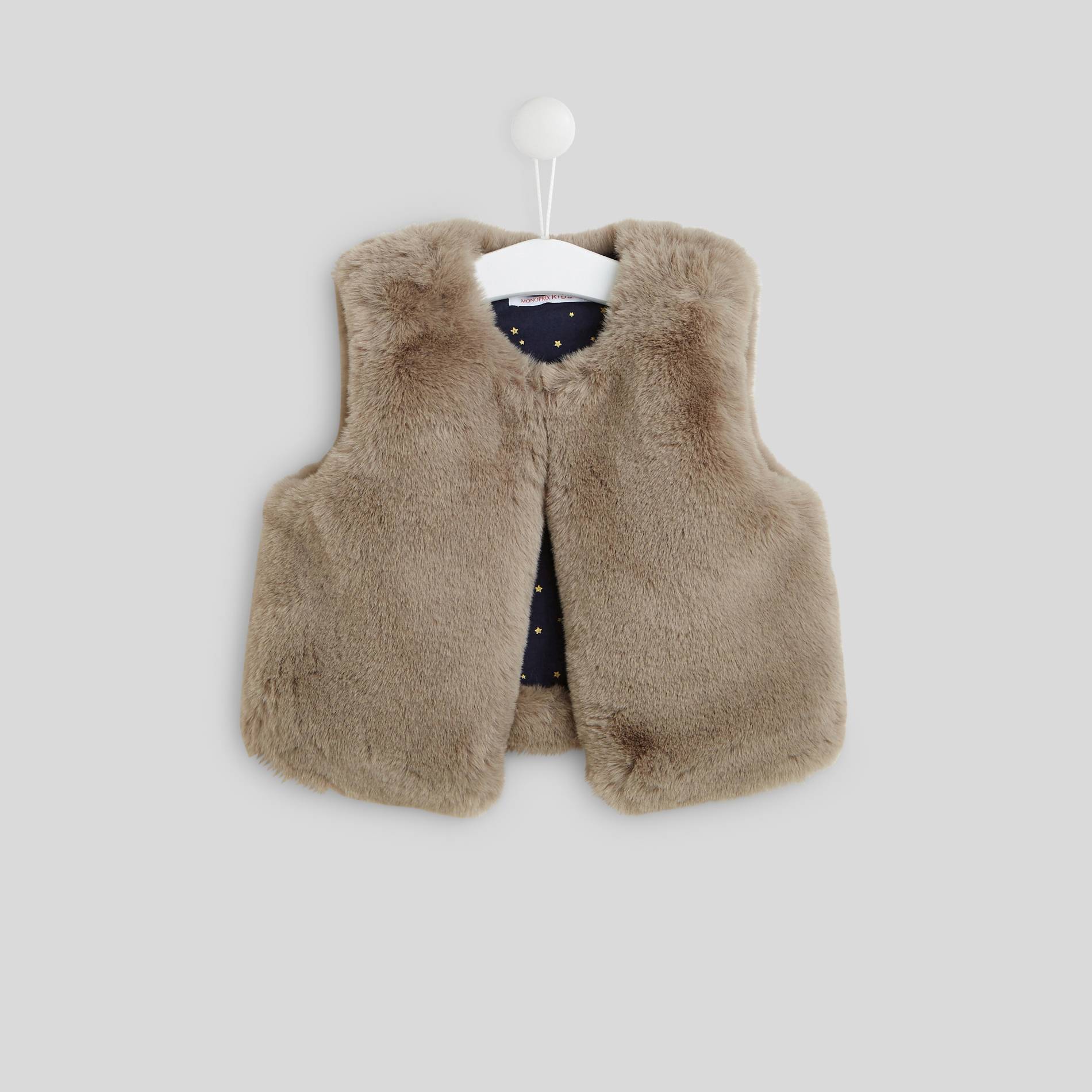Gilet sans manches en fausse fourrure, Gris moyen, large image number 0.0