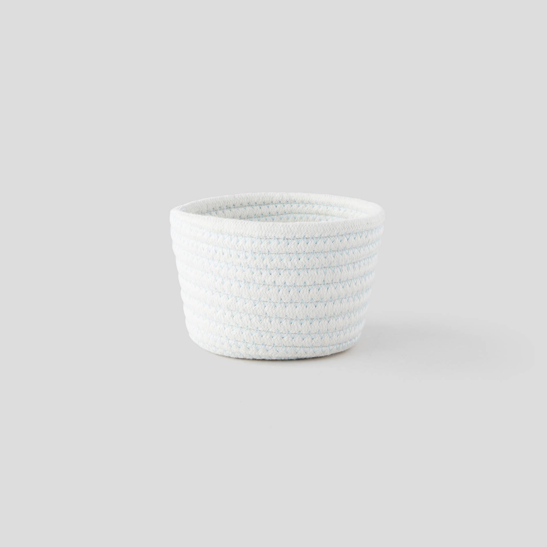 Mini panier boudin,  H10 x L14 cm, en coton, Rose clair, large image number 0.0
