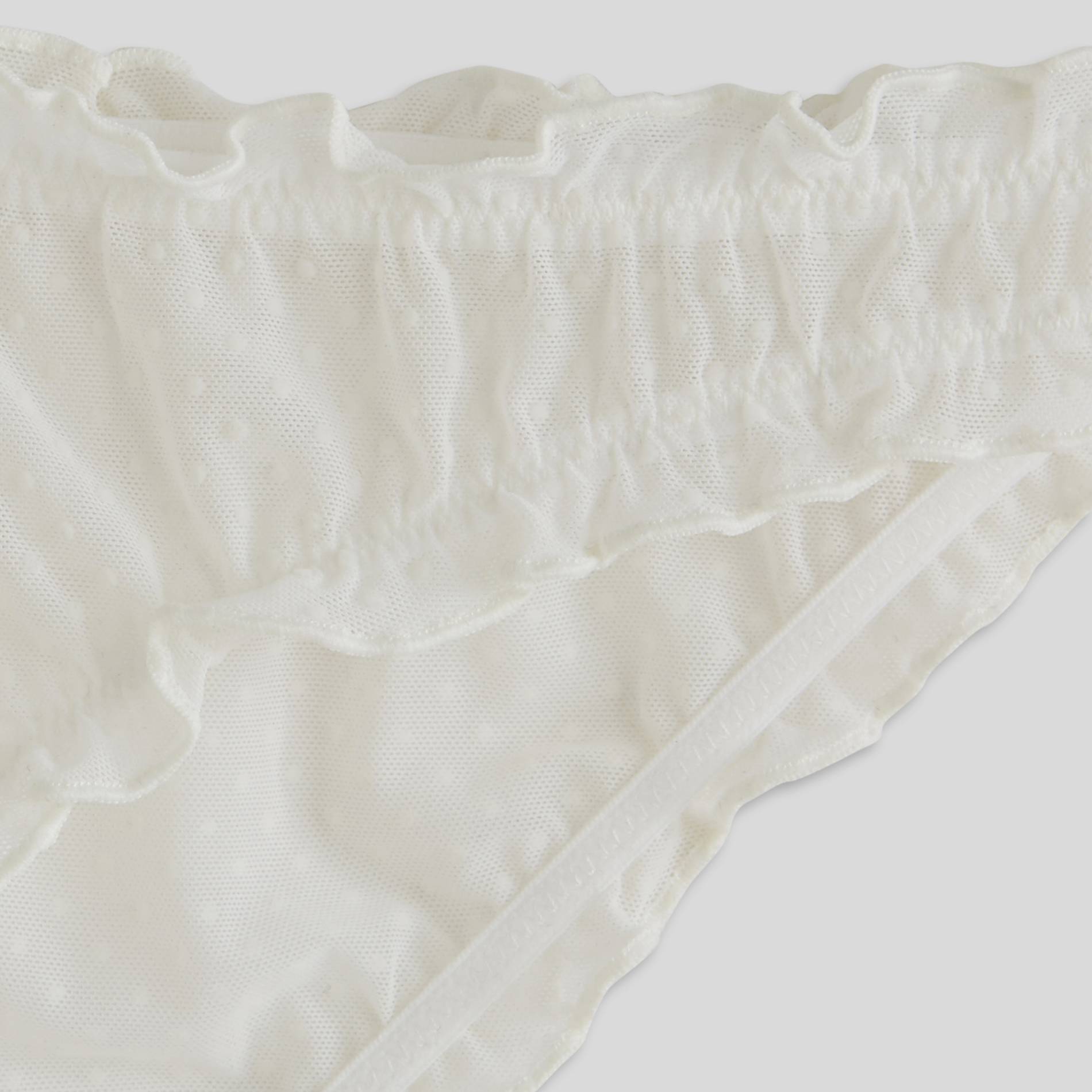 Culotte froufrous en dentelle et tulle, Ecru, large image number 2