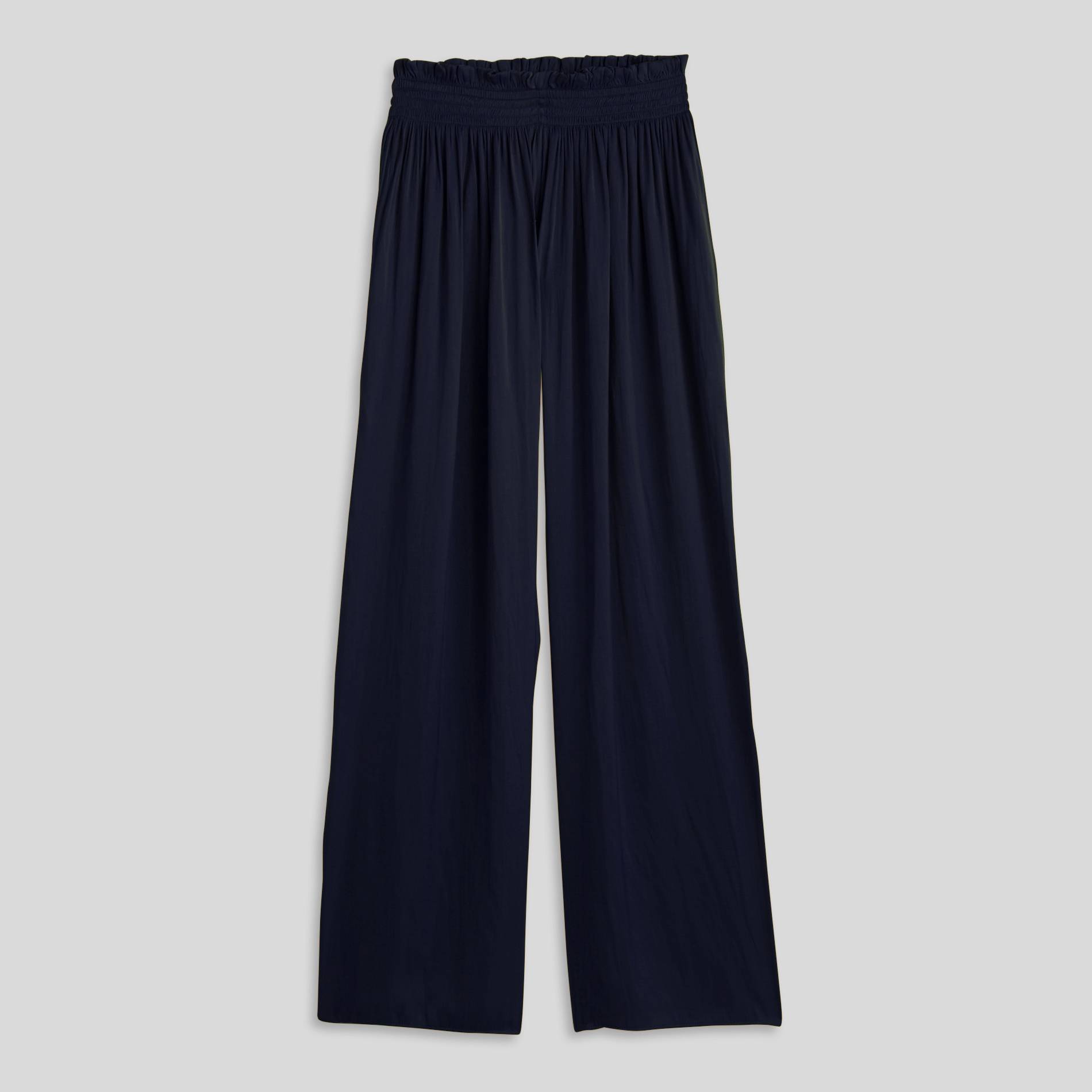 Pantalon large effet satiné, Bleu marine, large image number 2.0