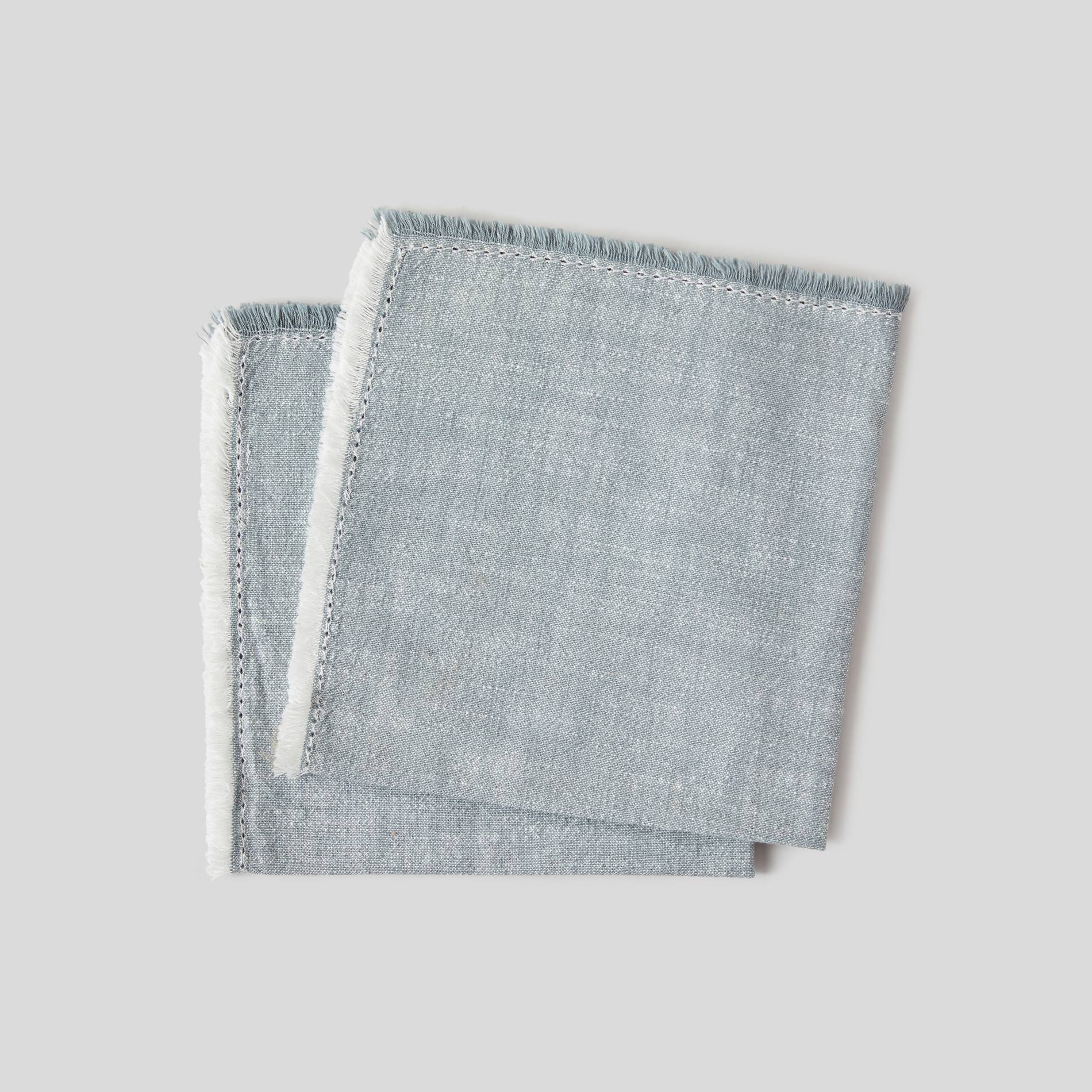 Lot de 2 serviettes chambray, Vert foncé, large image number 0.0