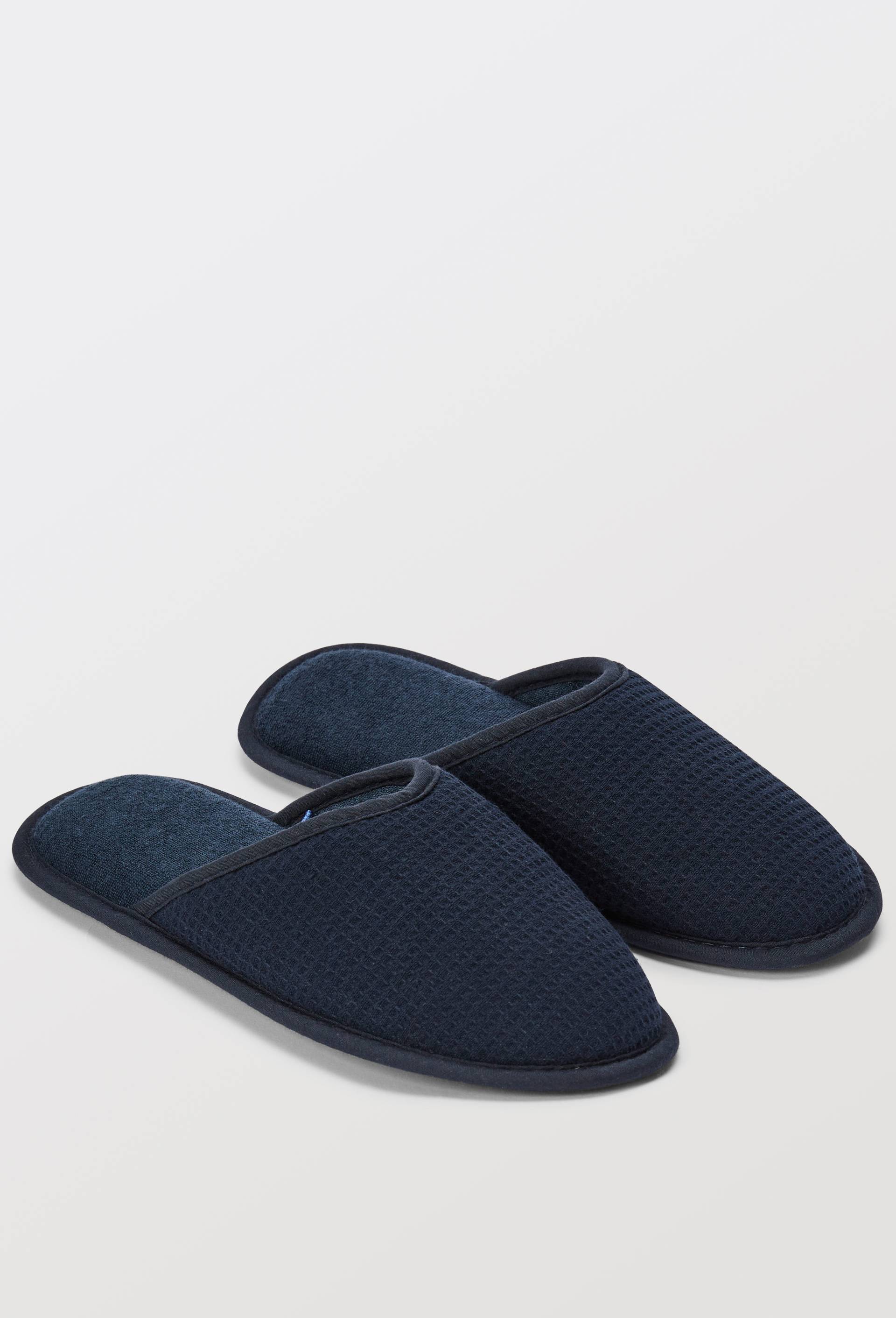 Mules unies en nid d'abeille, Bleu fonc&eacute;, swatch image