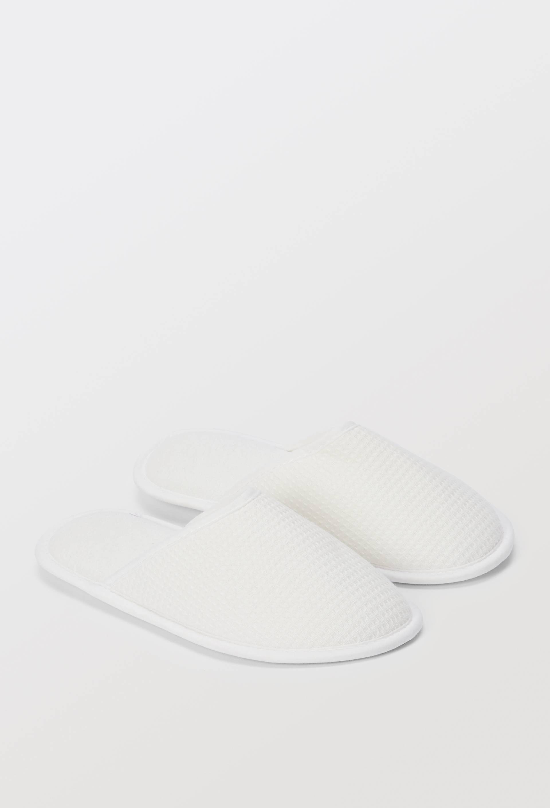 Mules unies en nid d'abeille, Blanc, large image number 1