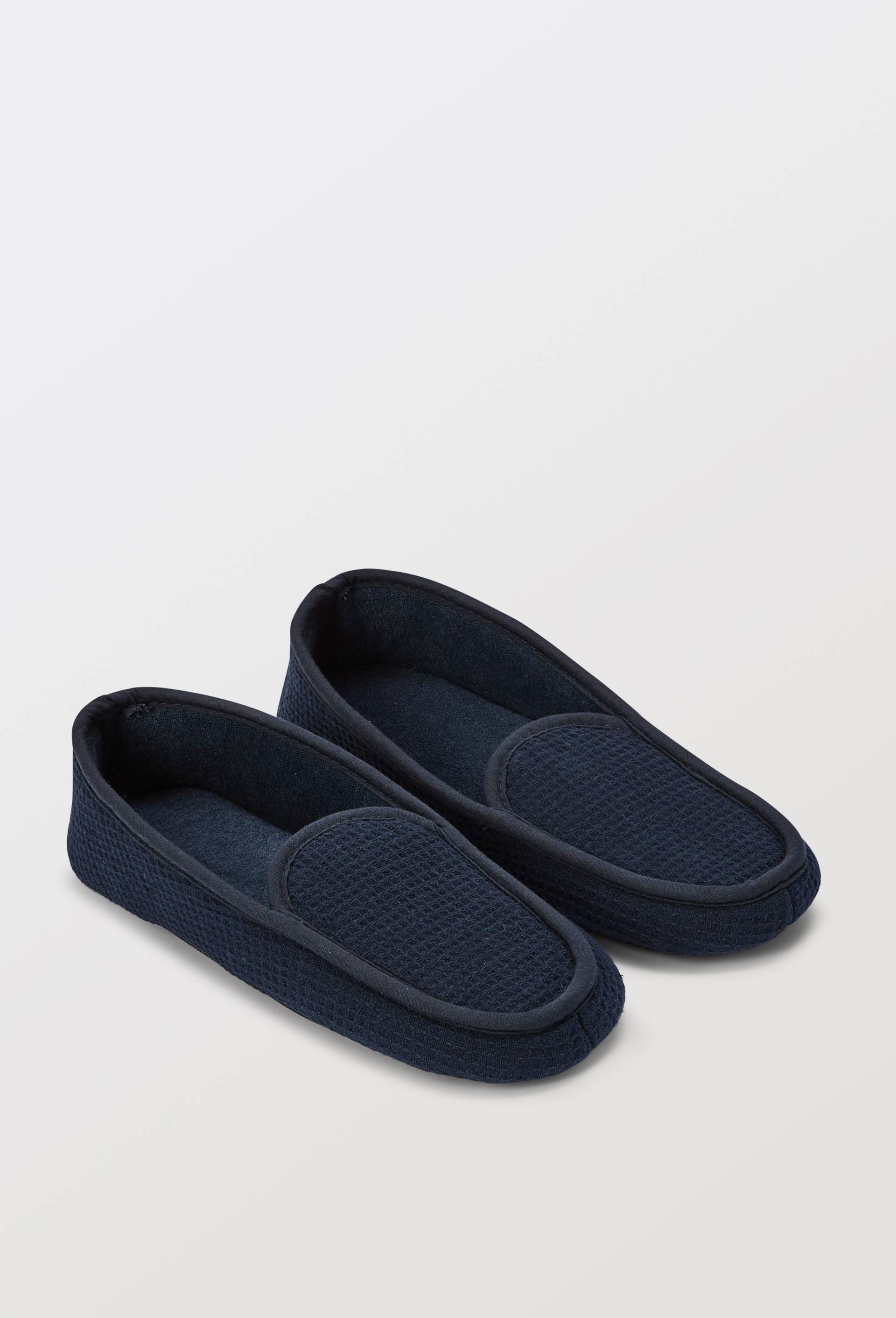 Mocassins unis en nid d'abeille, Bleu foncé, large image number 1.0