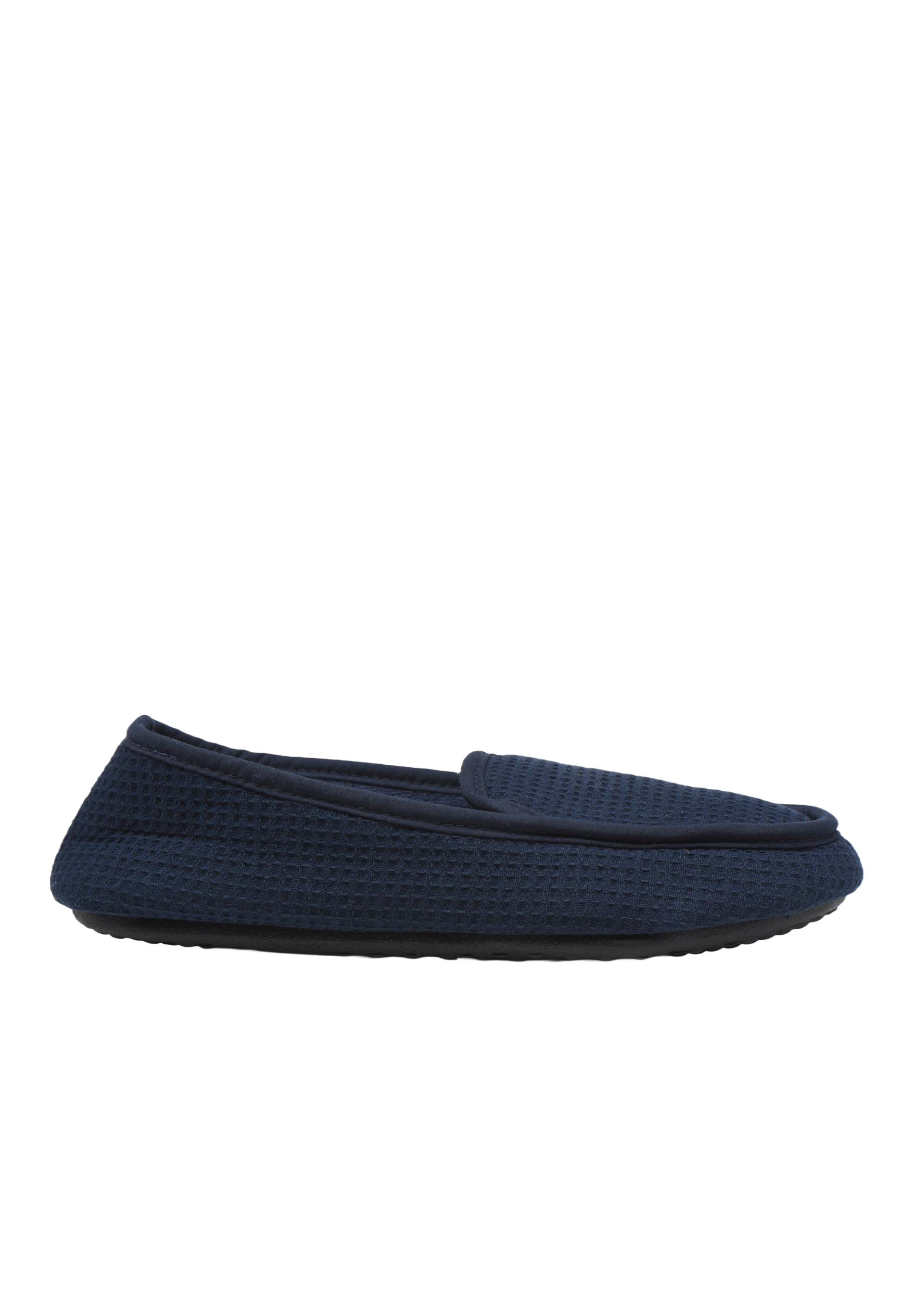 Mocassins unis en nid d'abeille, Bleu fonc&eacute;, large image number 3