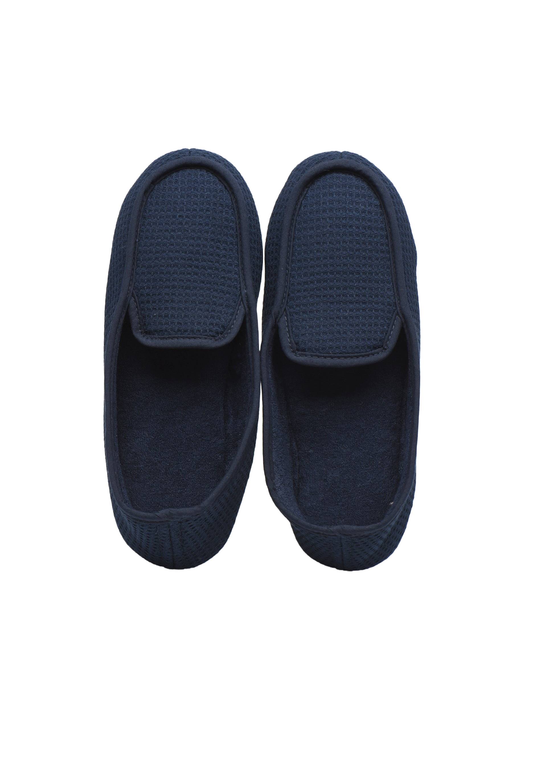 Mocassins unis en nid d'abeille, Bleu fonc&eacute;, large image number 4