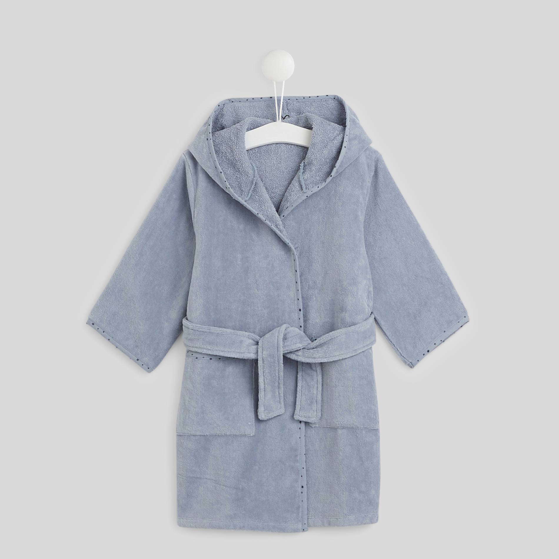 Peignoir brodé, Bleu gris, large image number 0.0
