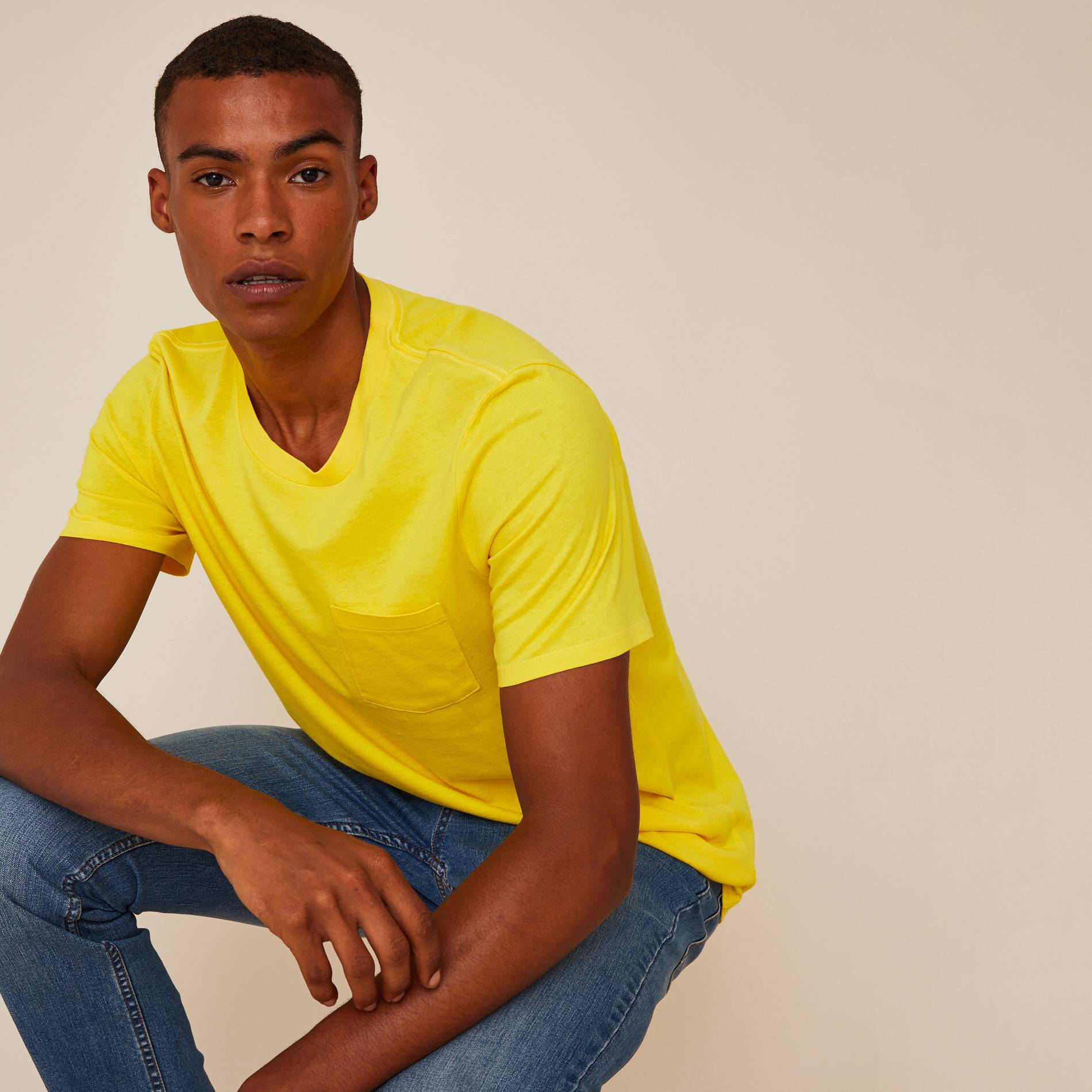 T-shirt manches courtes en coton BIO, Jaune vif, large image number 0