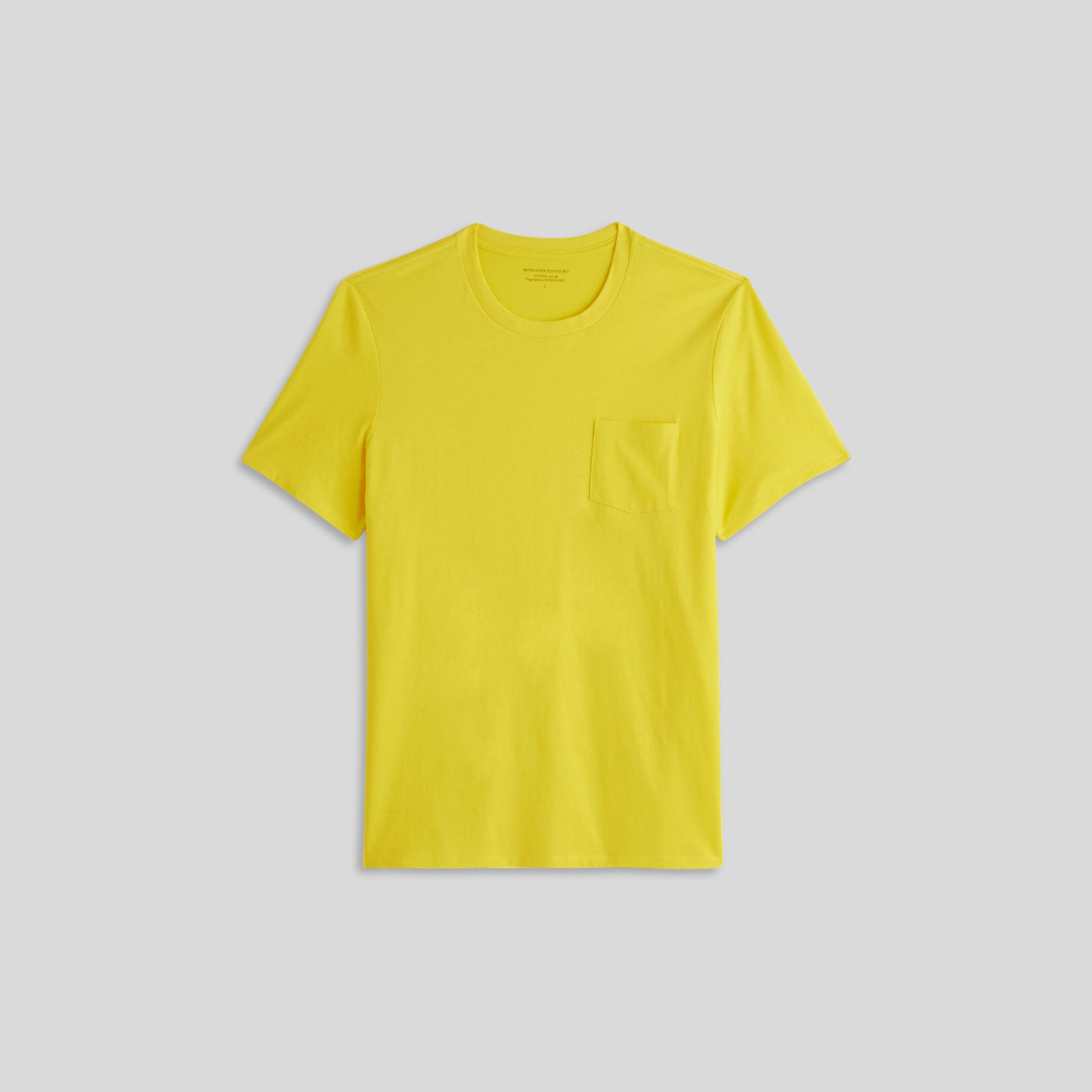 T-shirt manches courtes en coton BIO, Jaune vif, large image number 2