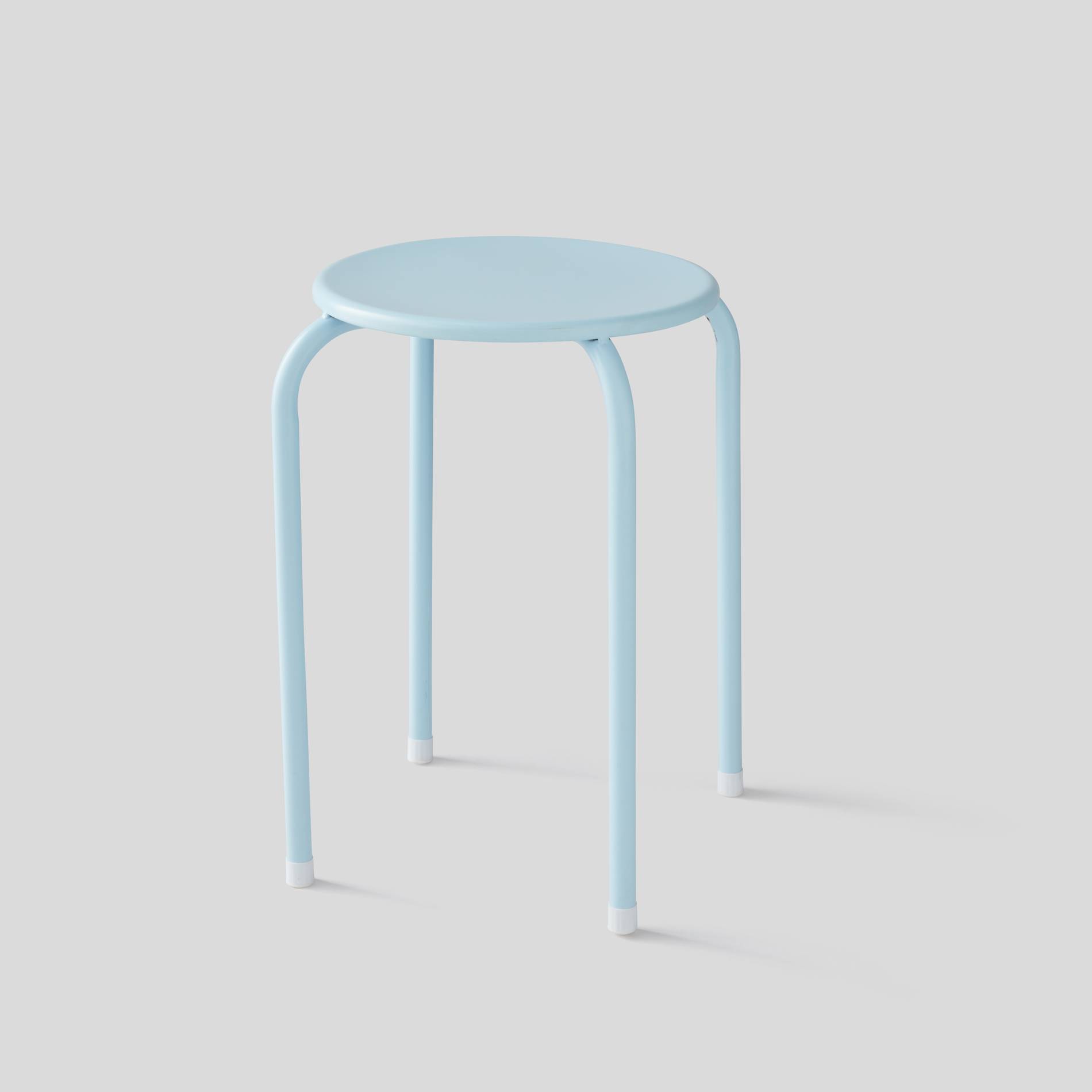 Tabouret empilable, D30 x H45 cm, en métal, Bleu pâle, large image number 0