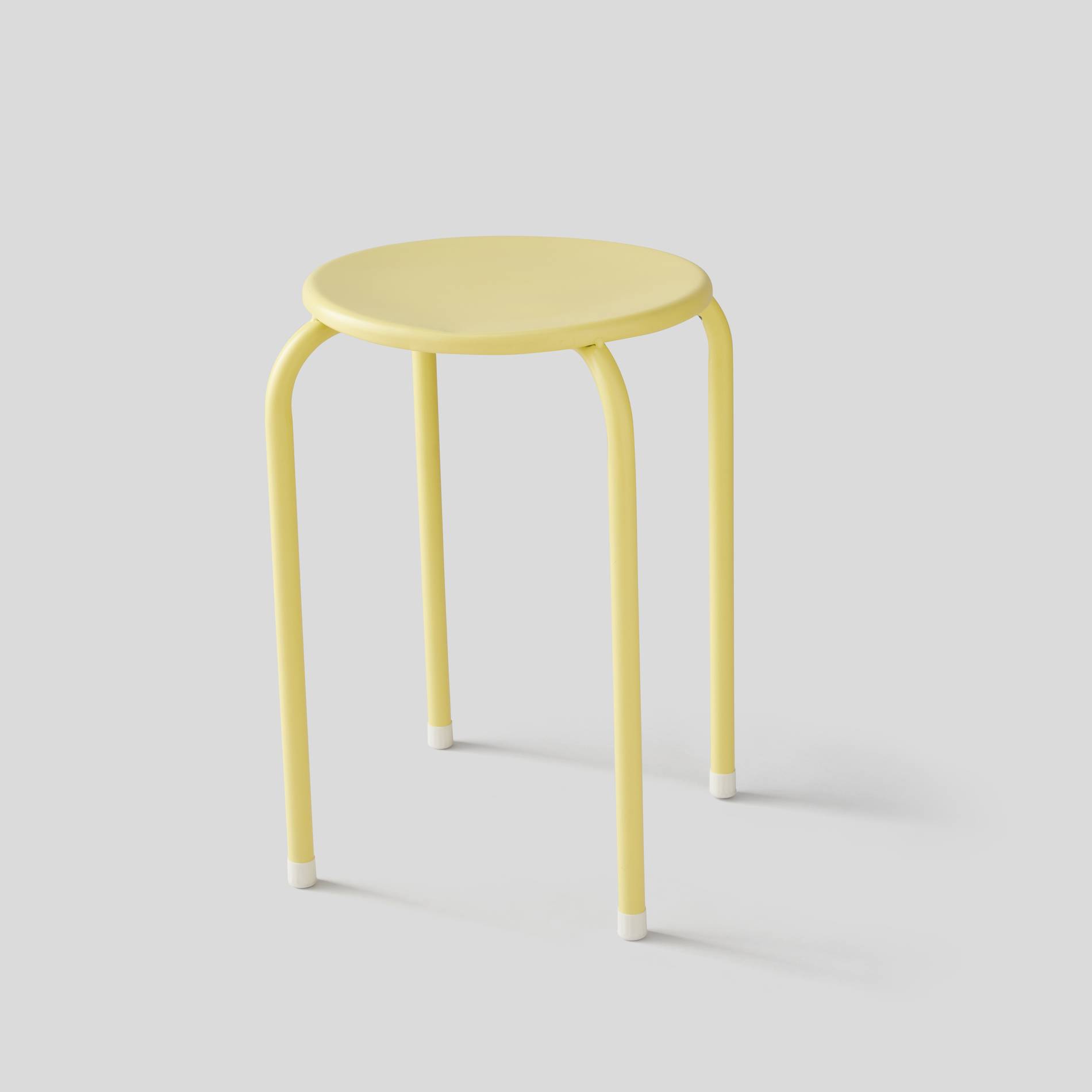 Tabouret empilable, D30 x H45 cm, en métal, Jaune clair, large image number 0