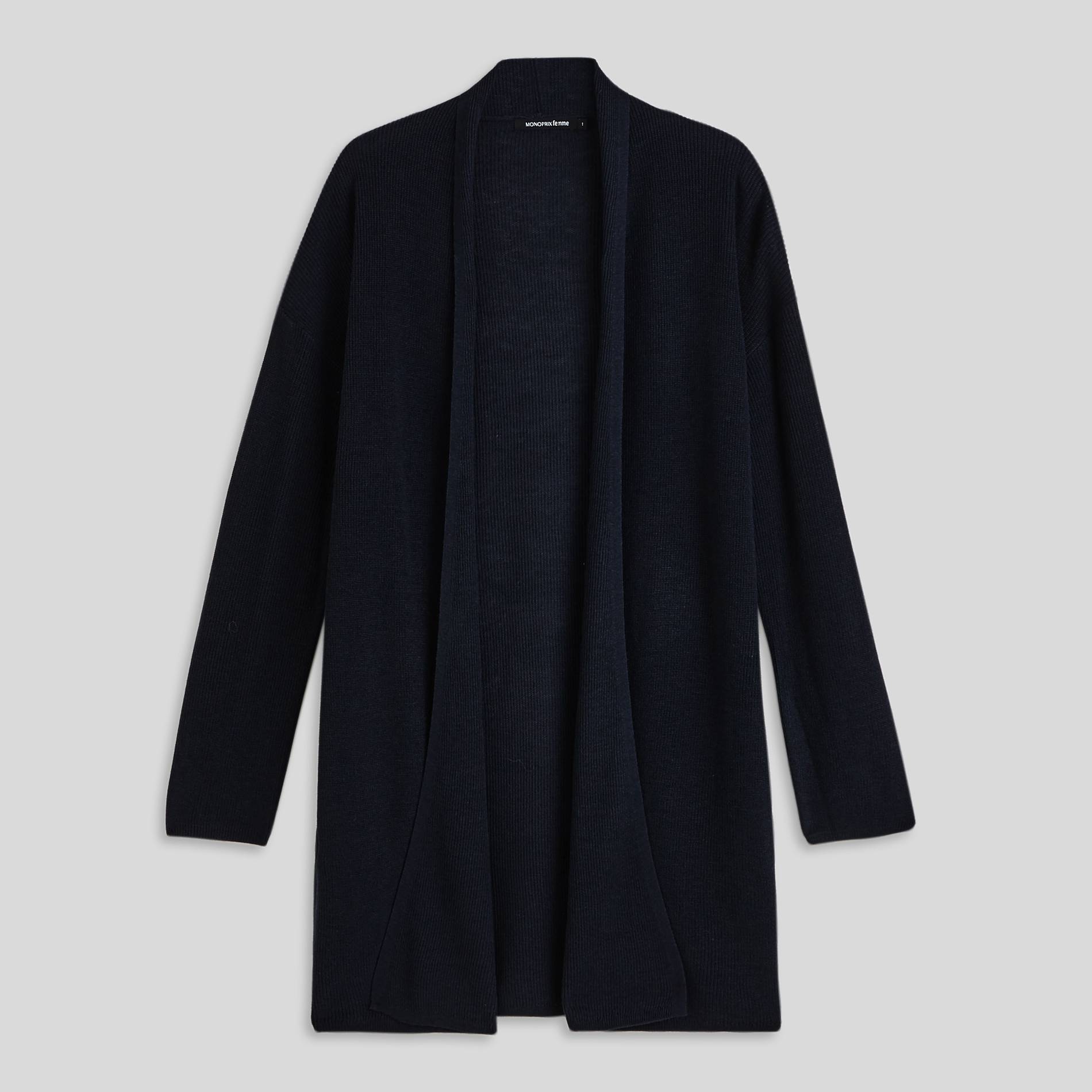 Gilet long côtelé, Bleu marine, large image number 2