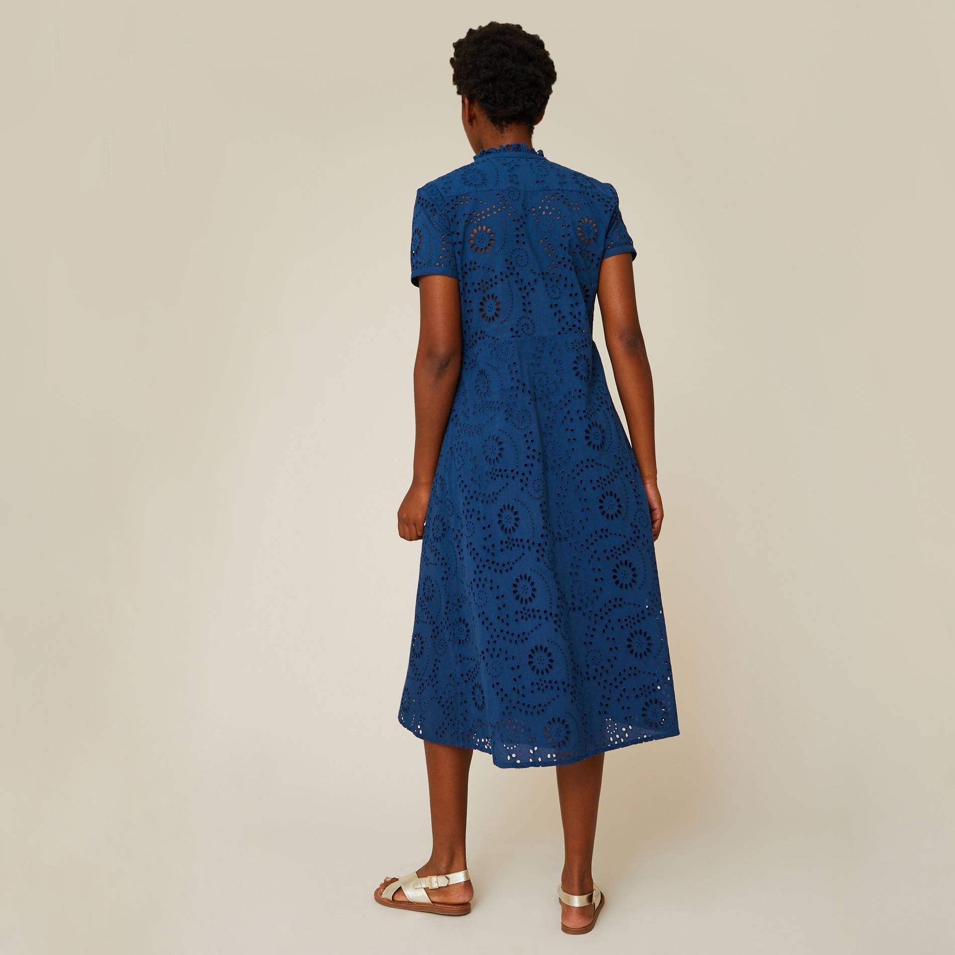 Robe boutonnée en broderie anglaise, Indigo, large image number 1
