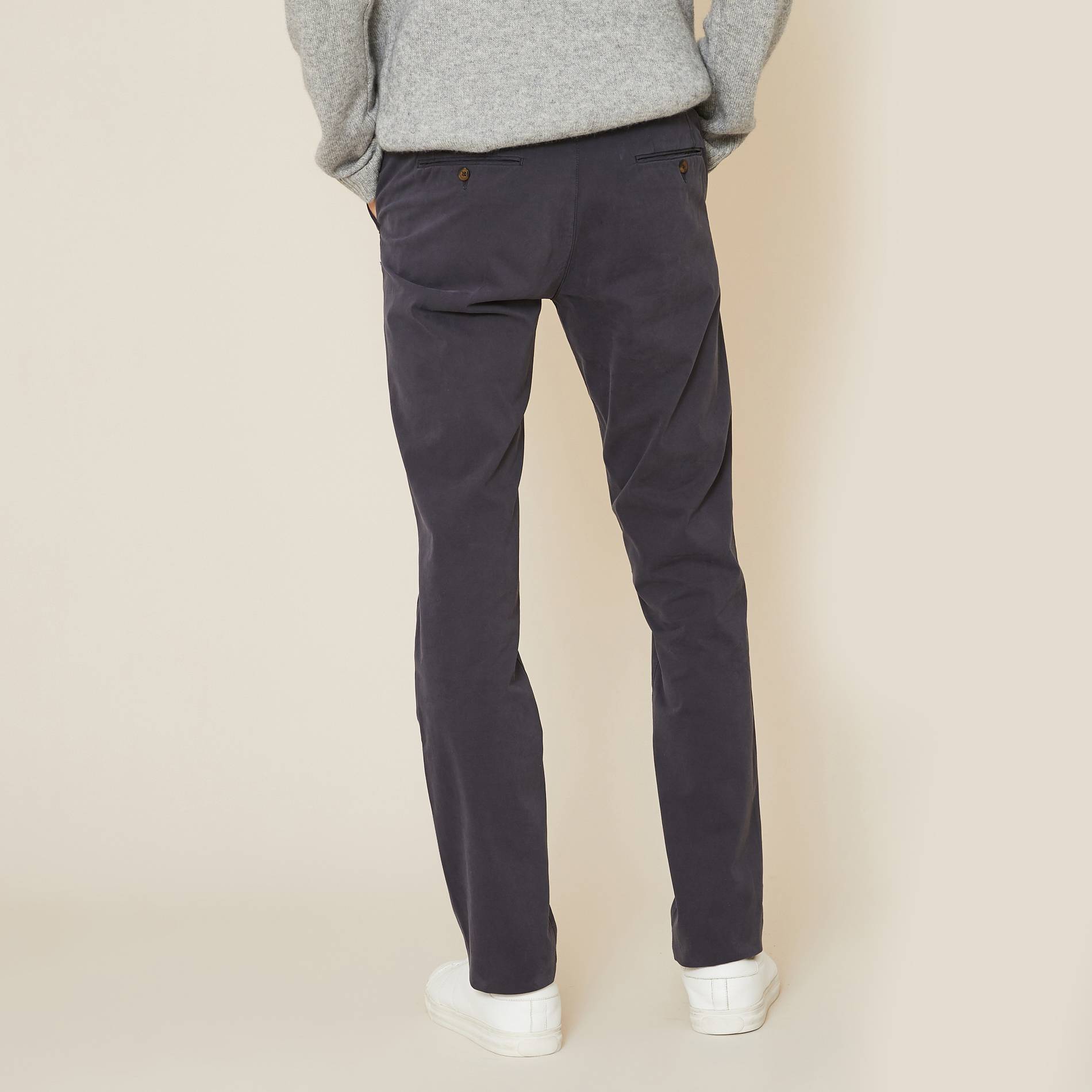 Pantalon chino coupe slim en coton BIO, Bleu marine, large image number 1.0