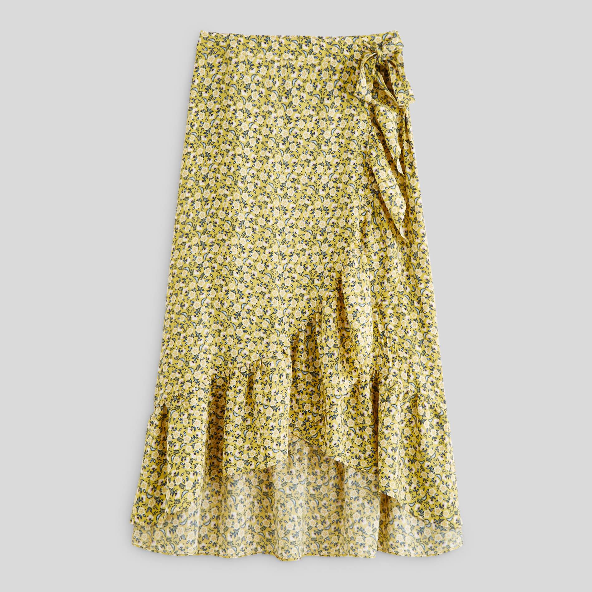 Jupe en viscose crêpe imprimée, Jaune clair, large image number 2