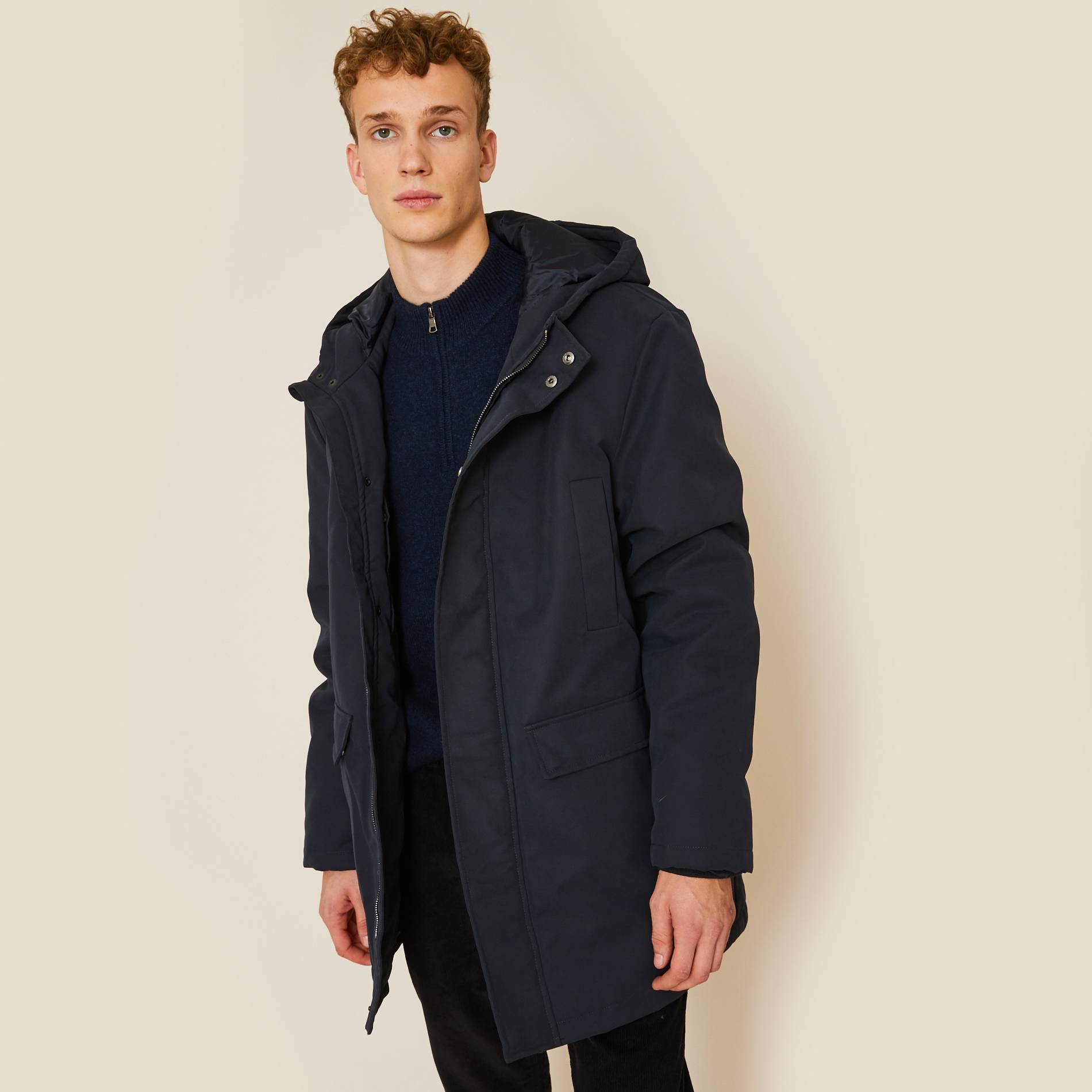 Parka à capuche, Bleu marine, large image number 0