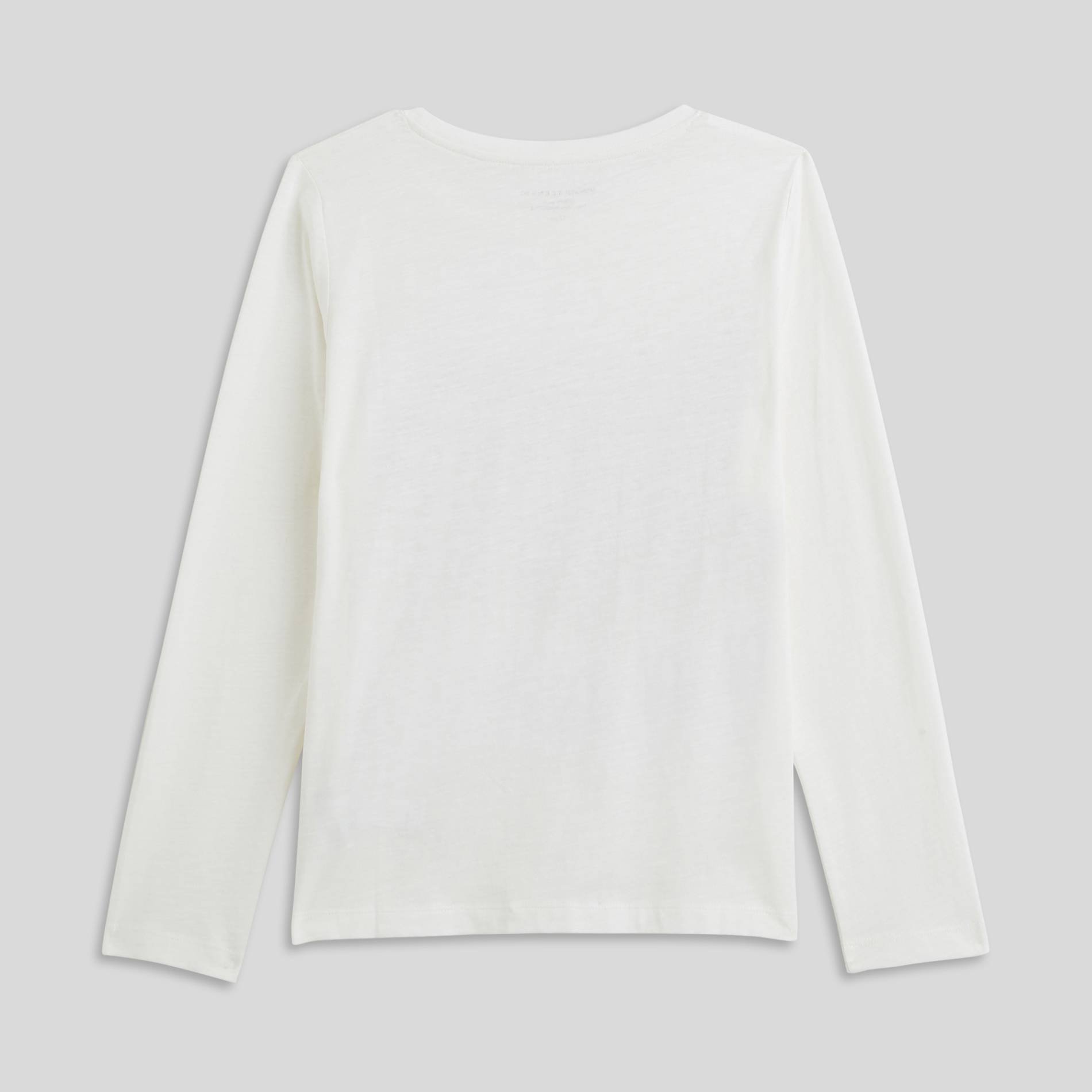 T-shirt manches longues imprimé chat en coton BIO, Ecru, large image number 2