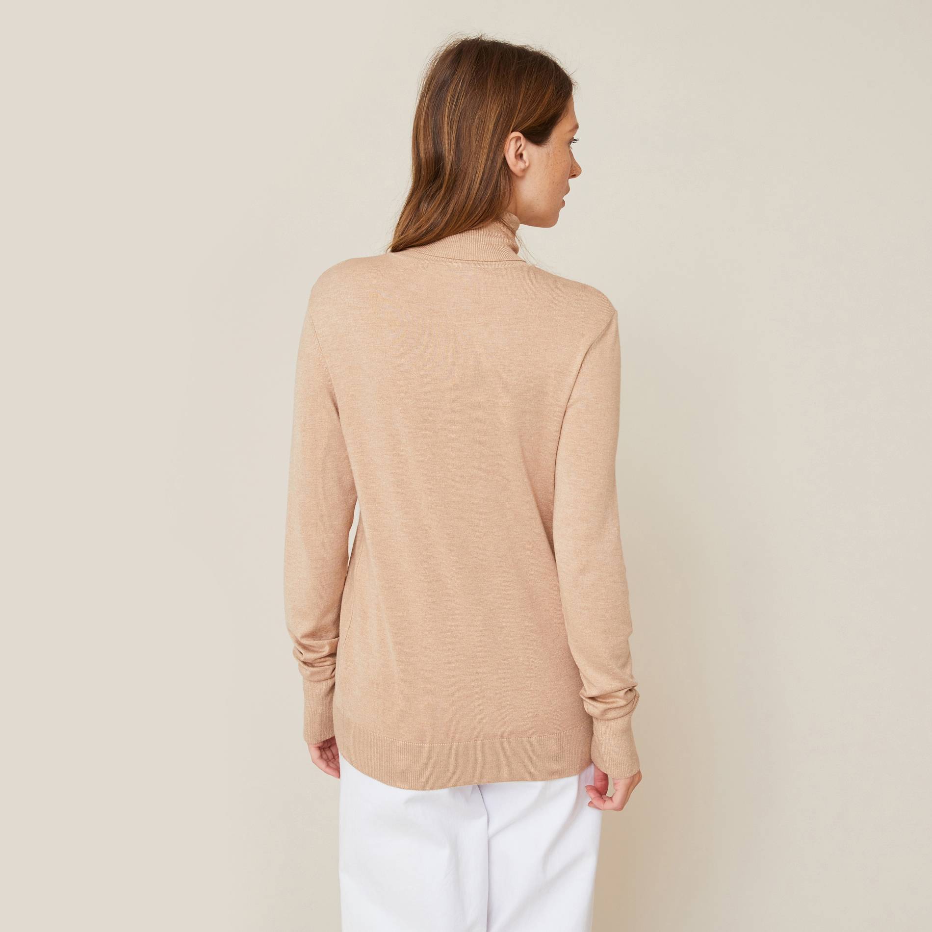 Pull col roulé, Beige, large image number 1