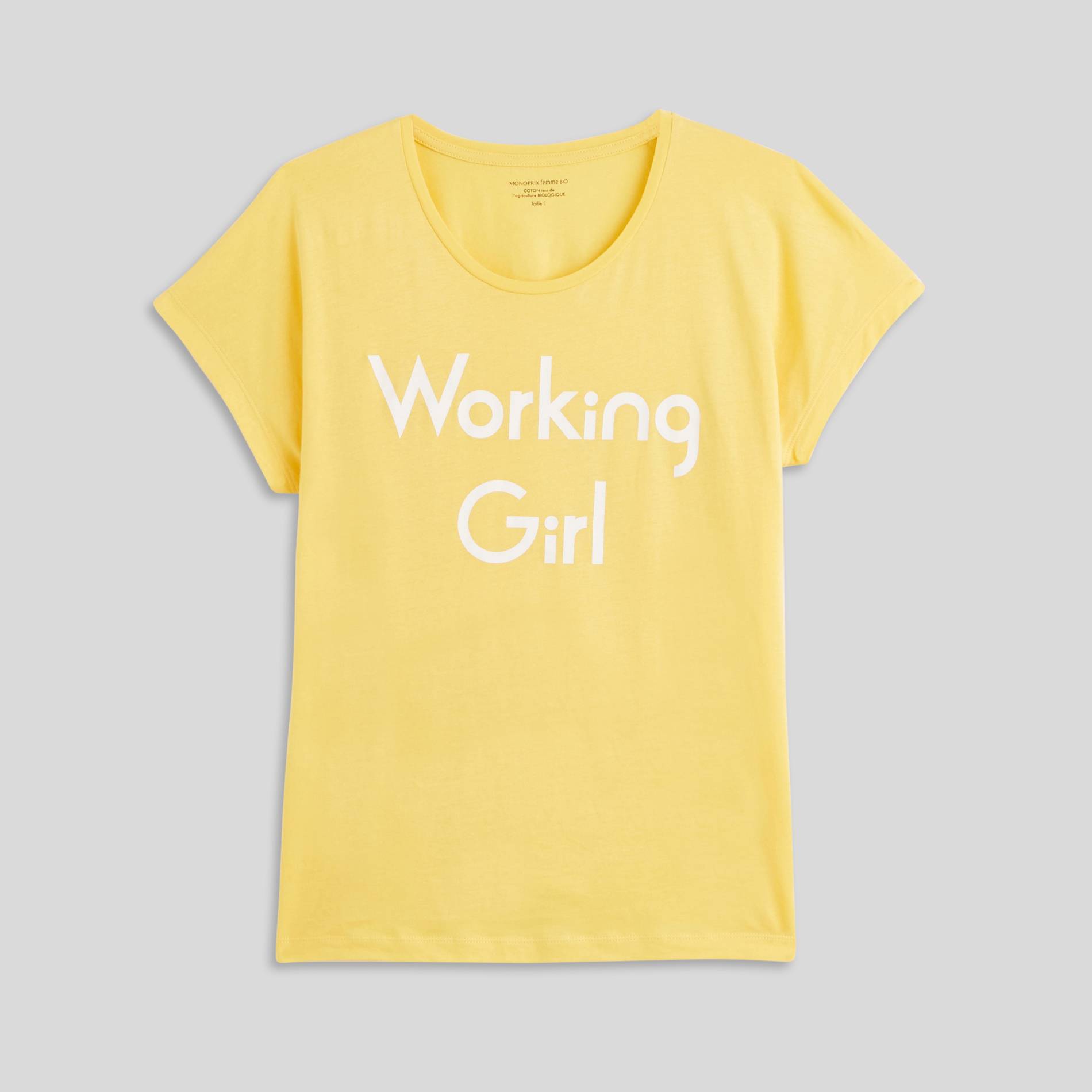 T-shirt à message en coton BIO, Jaune, large image number 2