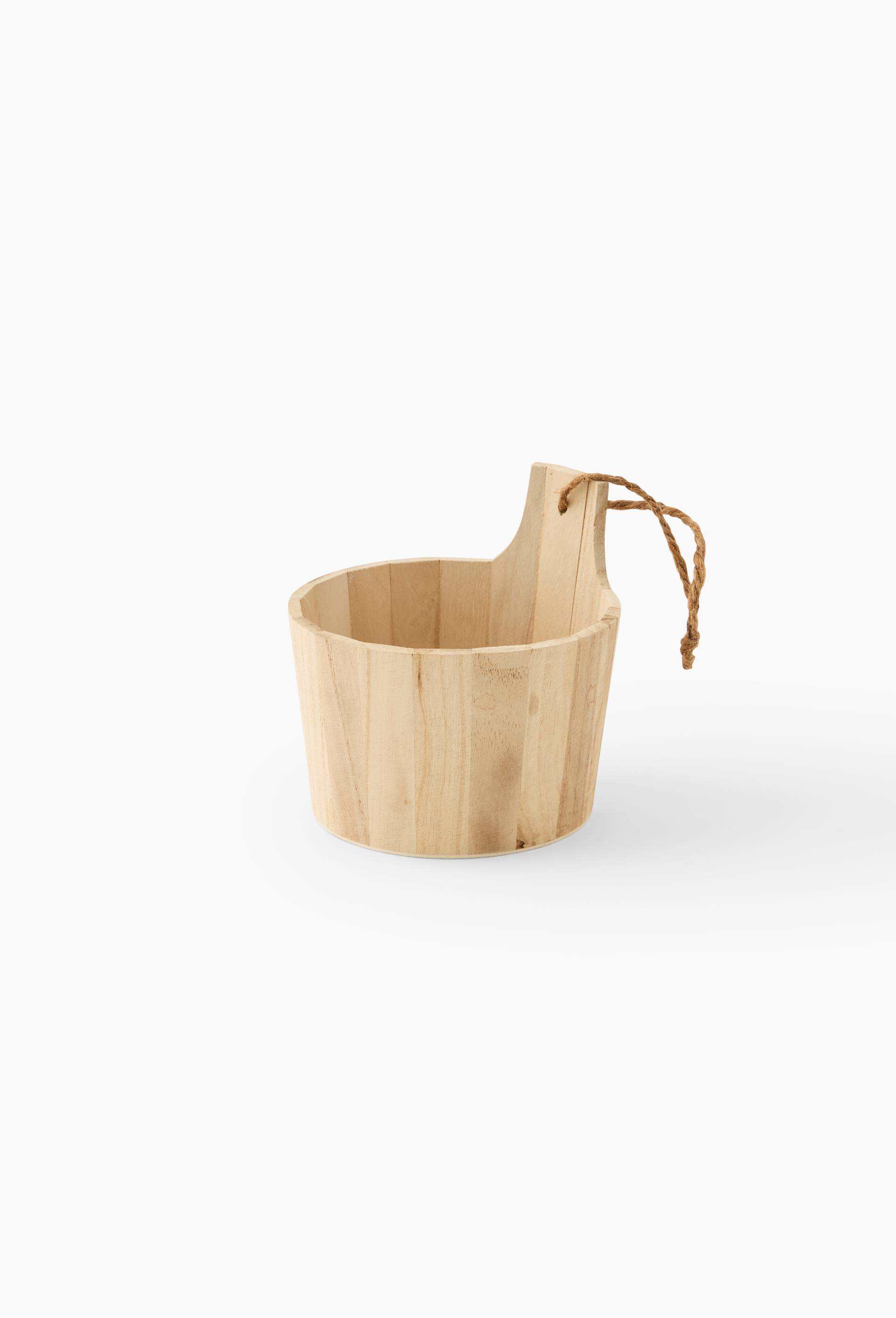 Mini baquet de rangement, 10x16x13,5cm, en bois, Beige clair, large image number 0.0