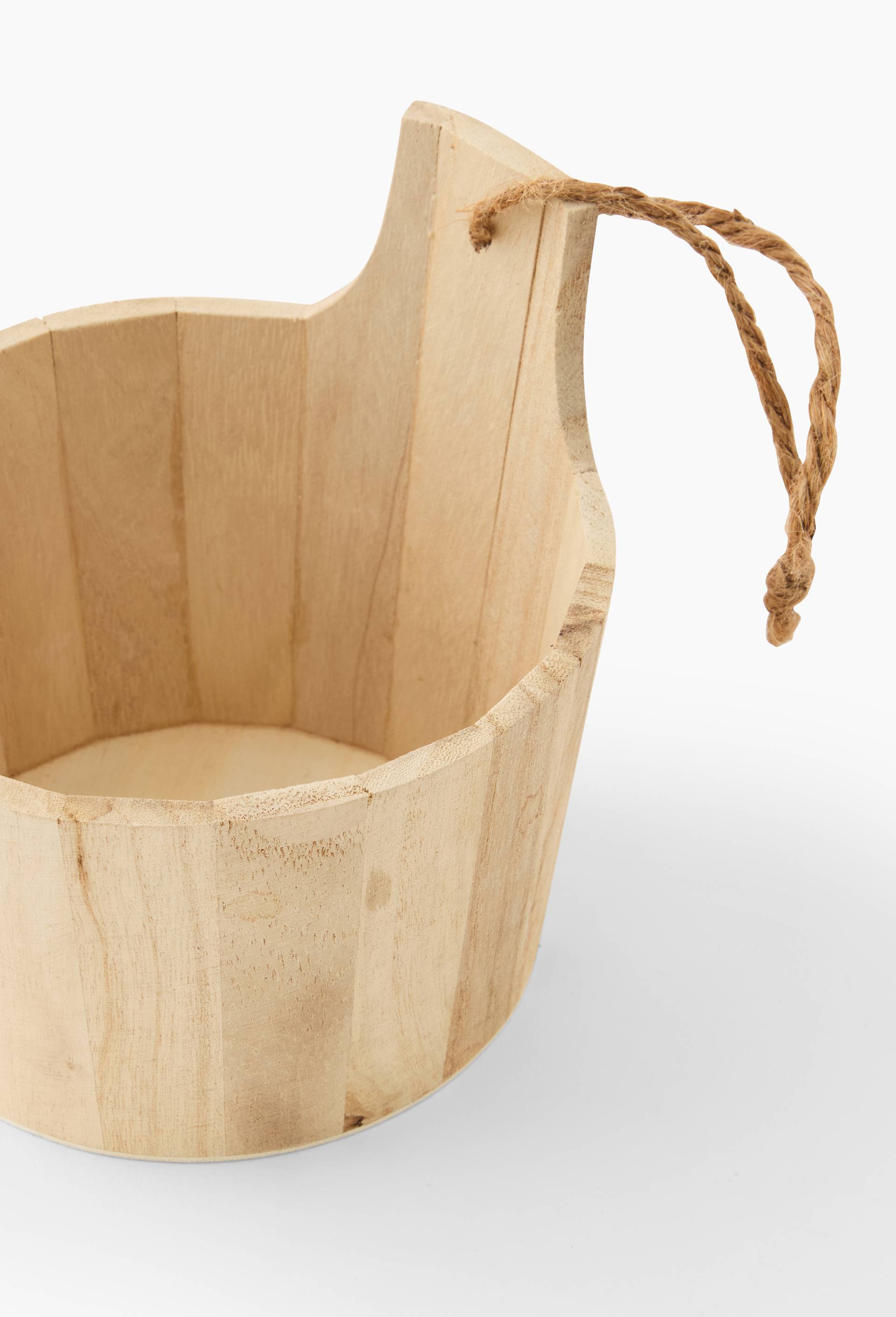 Mini baquet de rangement, 10x16x13.5, en bois, Beige clair, large image number 1.0