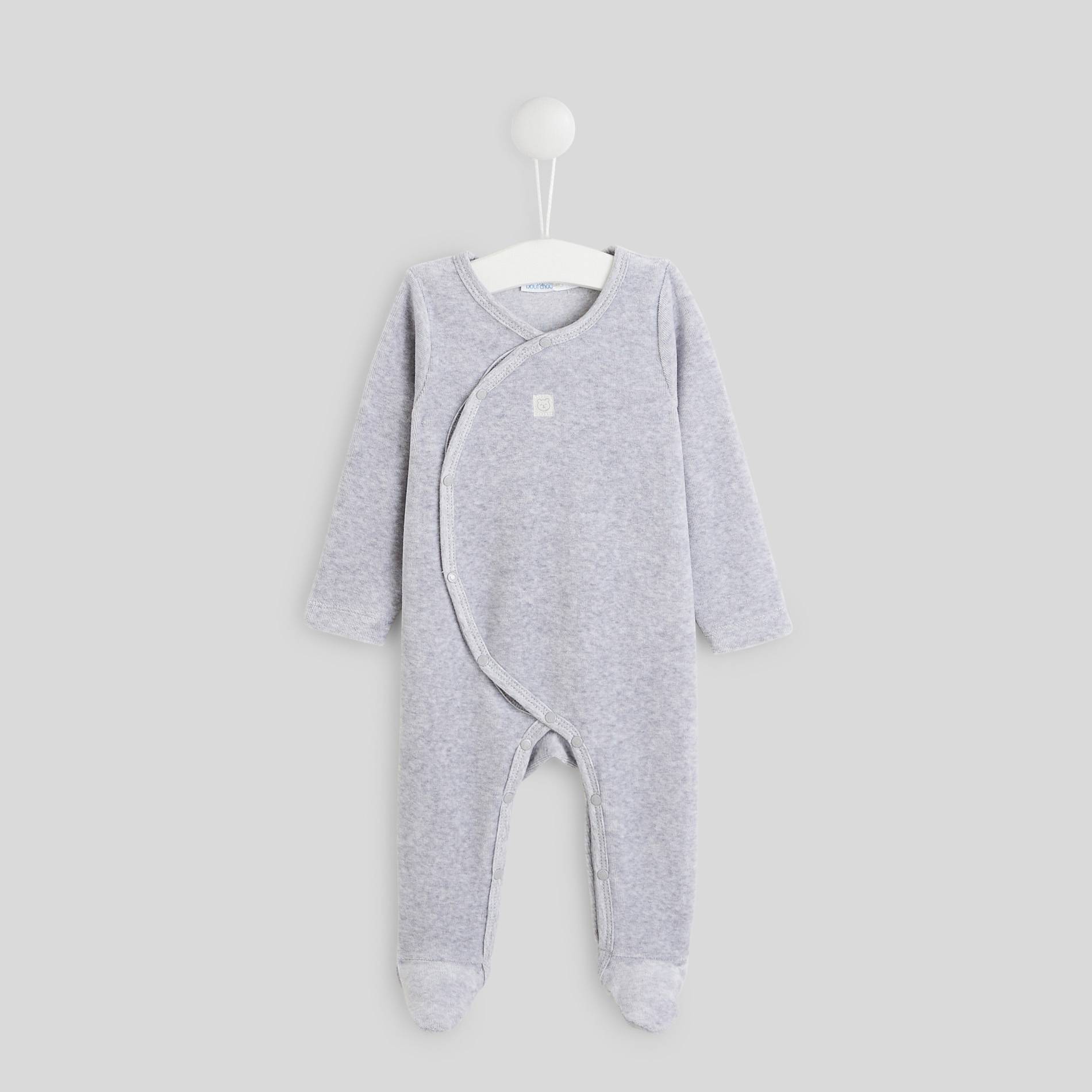Dors bien en velours en coton BIO GOTS, Gris, swatch image