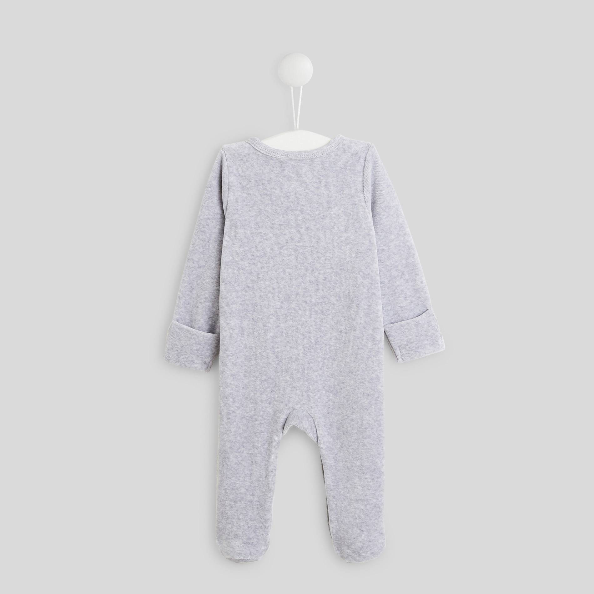 Dors bien en velours en coton BIO GOTS, Gris, large image number 1