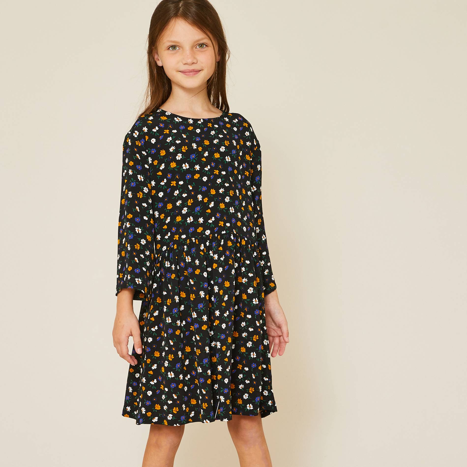 Robe imprimée en viscose, Noir, large image number 0.0