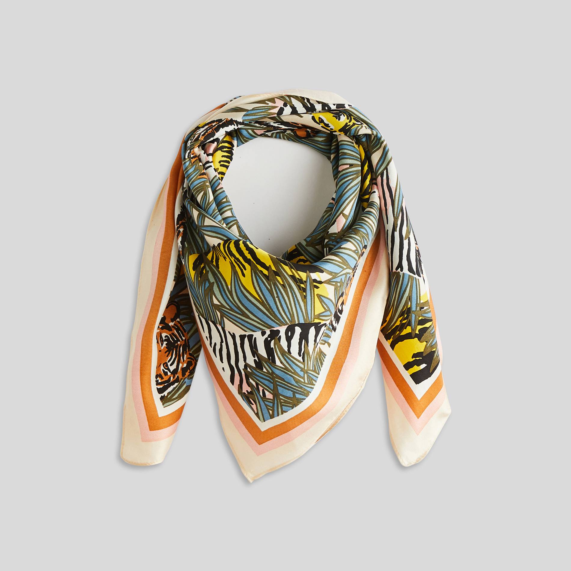Foulard en soie, Ecru, large image number 0