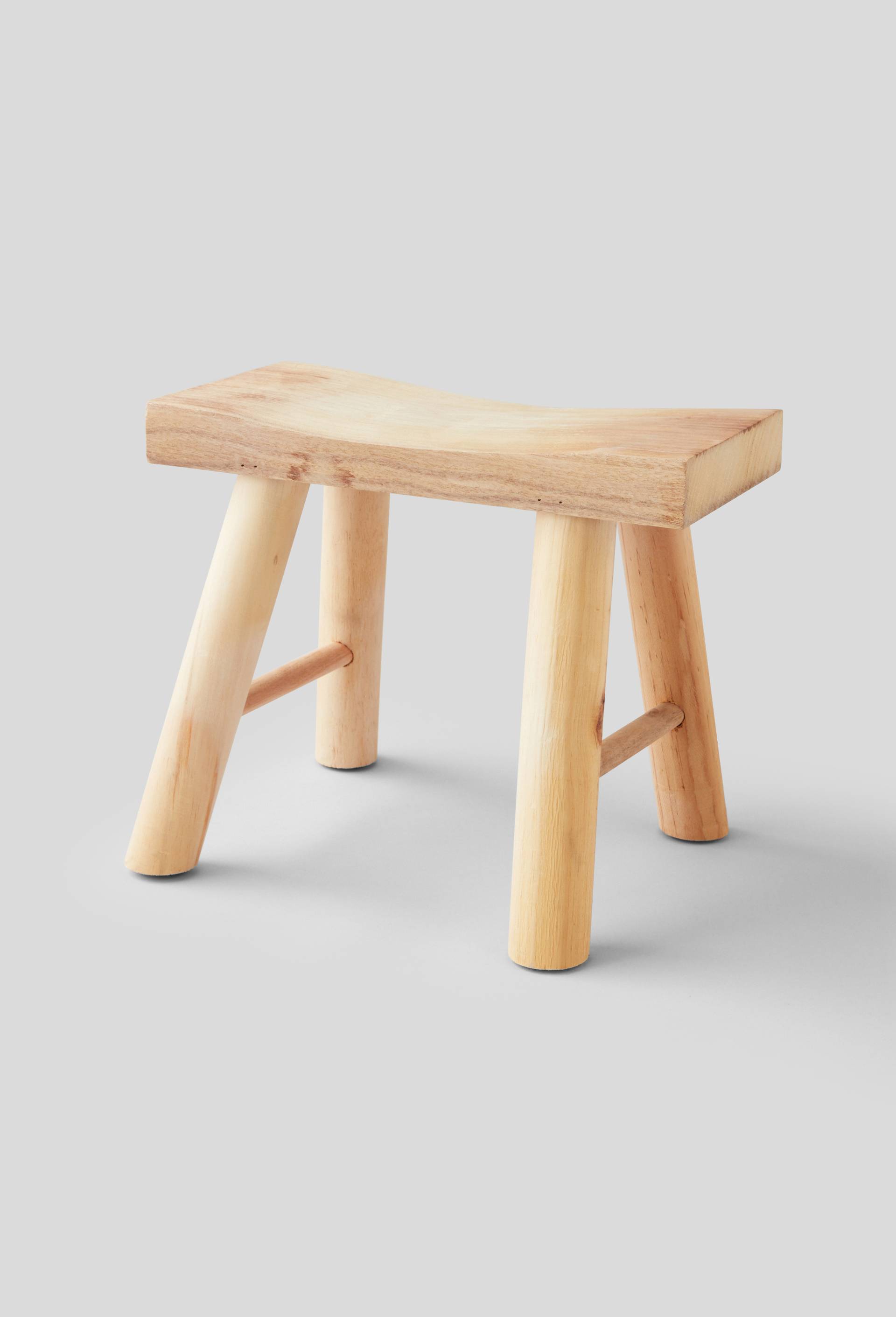 Tabouret, 36x29x30cm, en bois de paulownia, Beige clair, large image number 0.0