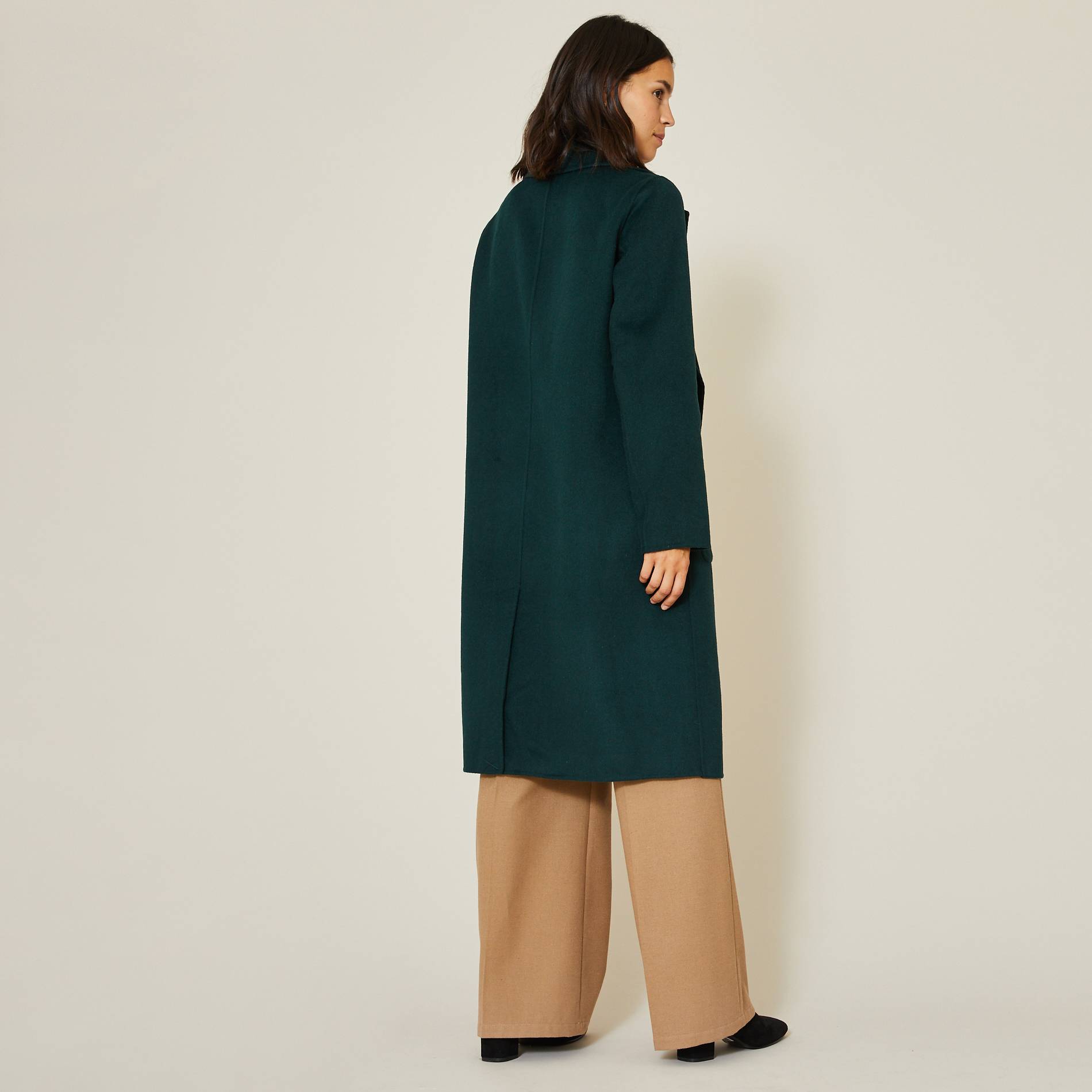 Manteau en laine double face, Vert foncé, large image number 1