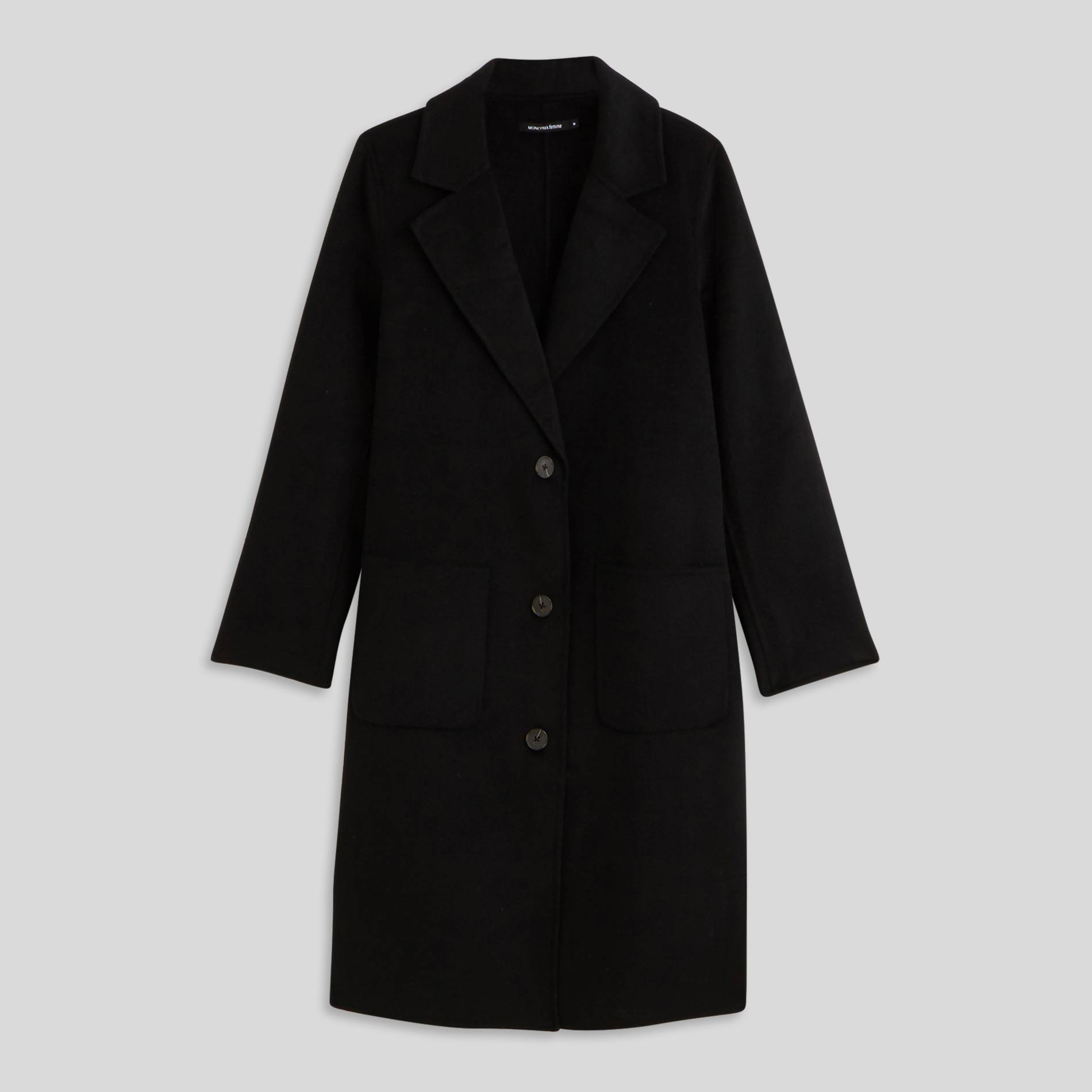 Manteau en laine double face, Noir, large image number 2