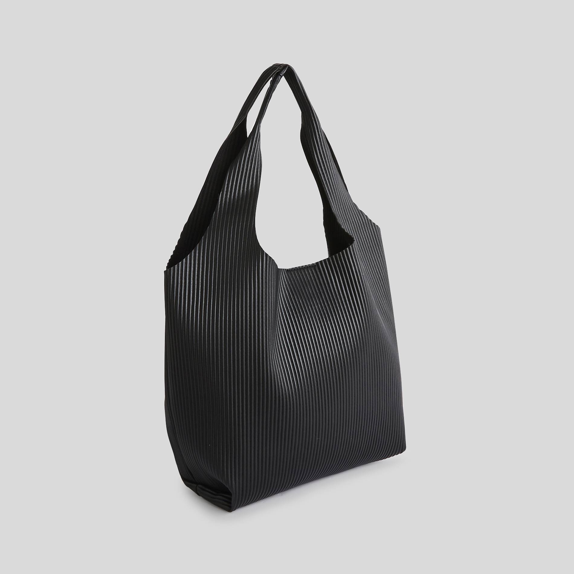 Sac plissé, Noir, large image number 0.0