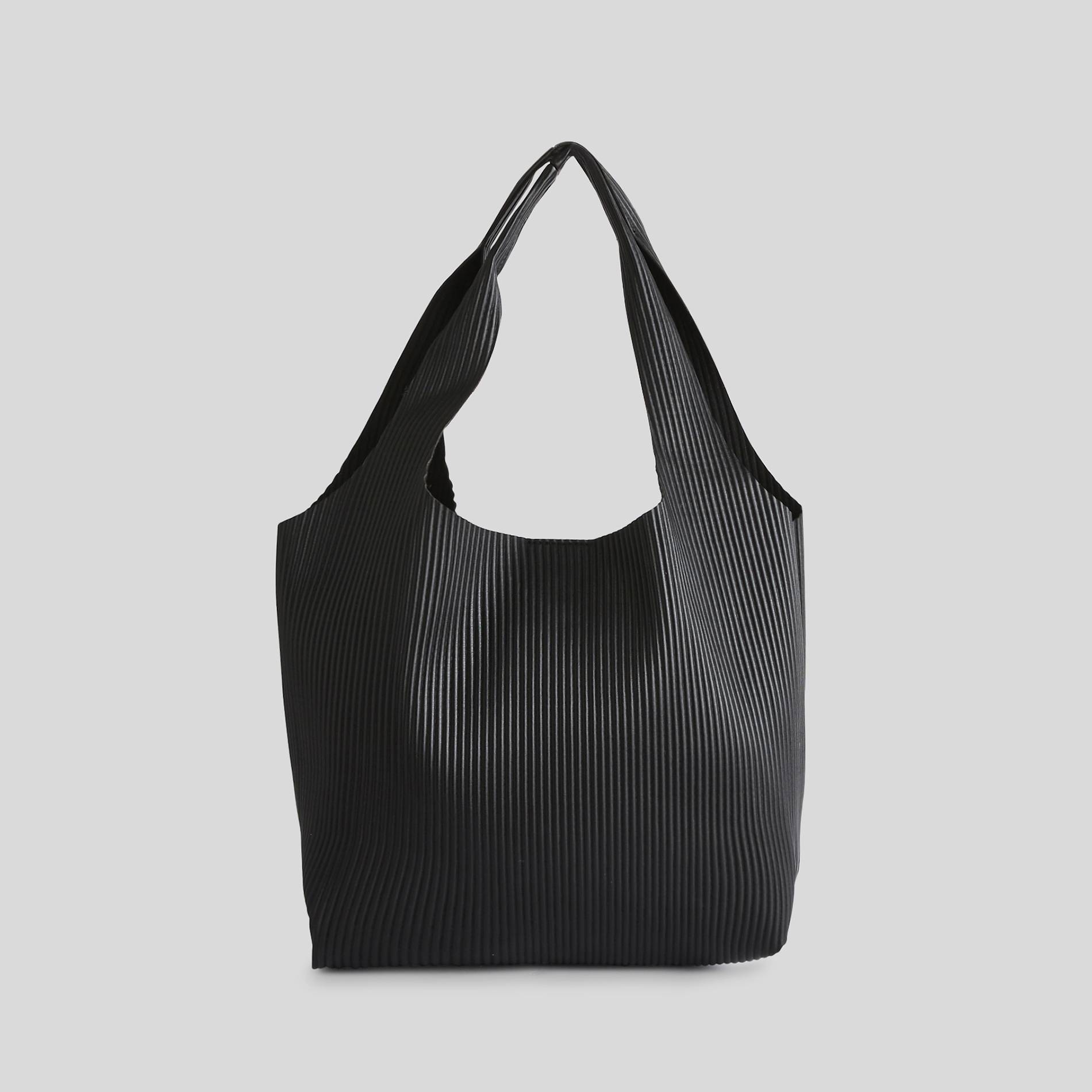 Sac plissé, Noir, large image number 1