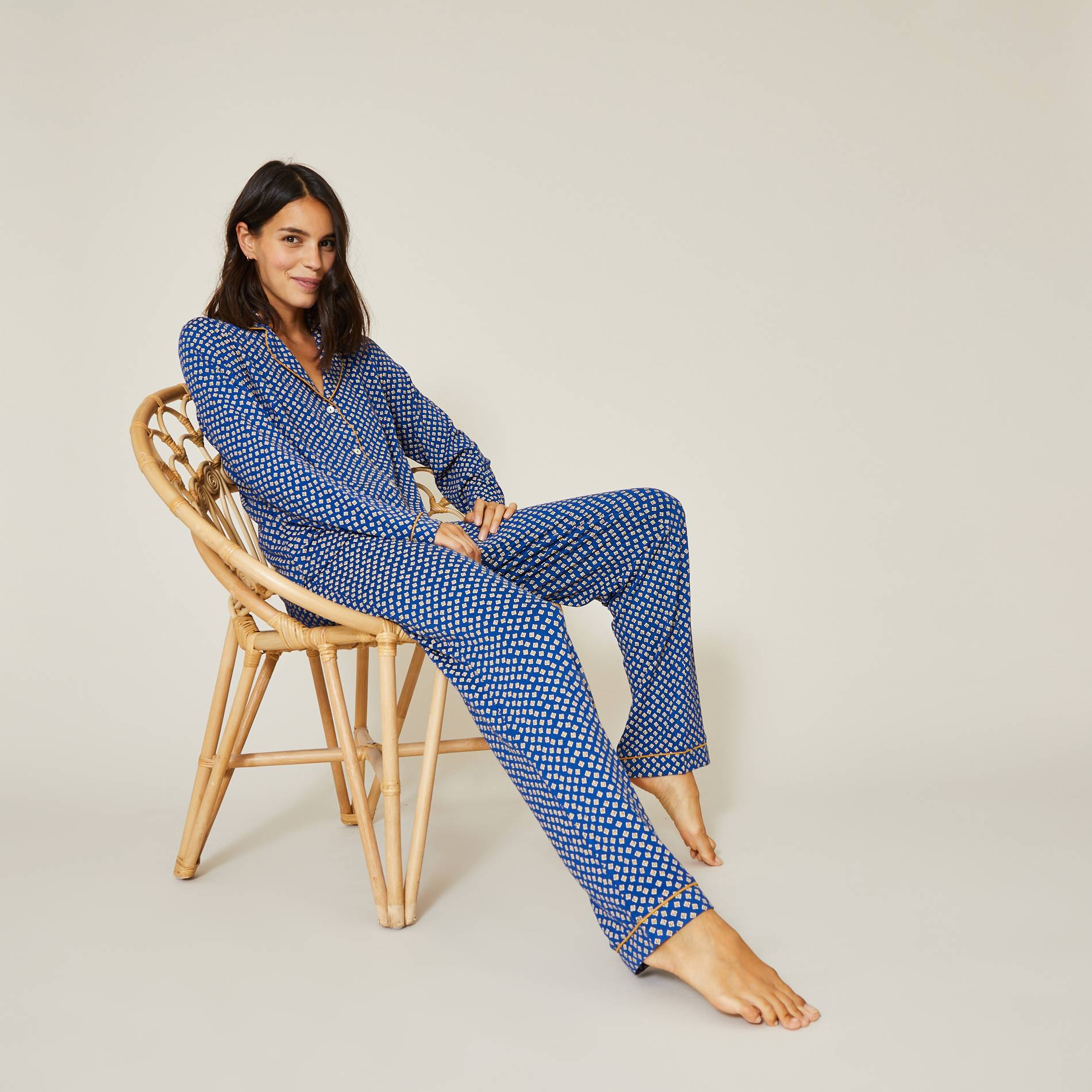 Pyjama imprimé, Bleu marine, large image number 0.0
