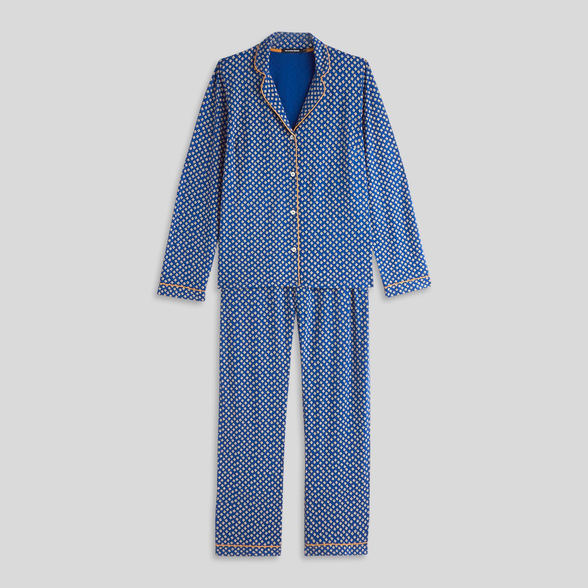 Pyjama imprimé, Bleu marine, large image number 2