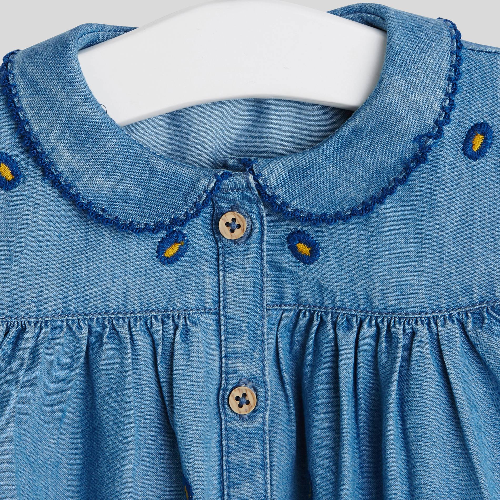 Blouse col brodé, Bleu gris, large image number 2.0