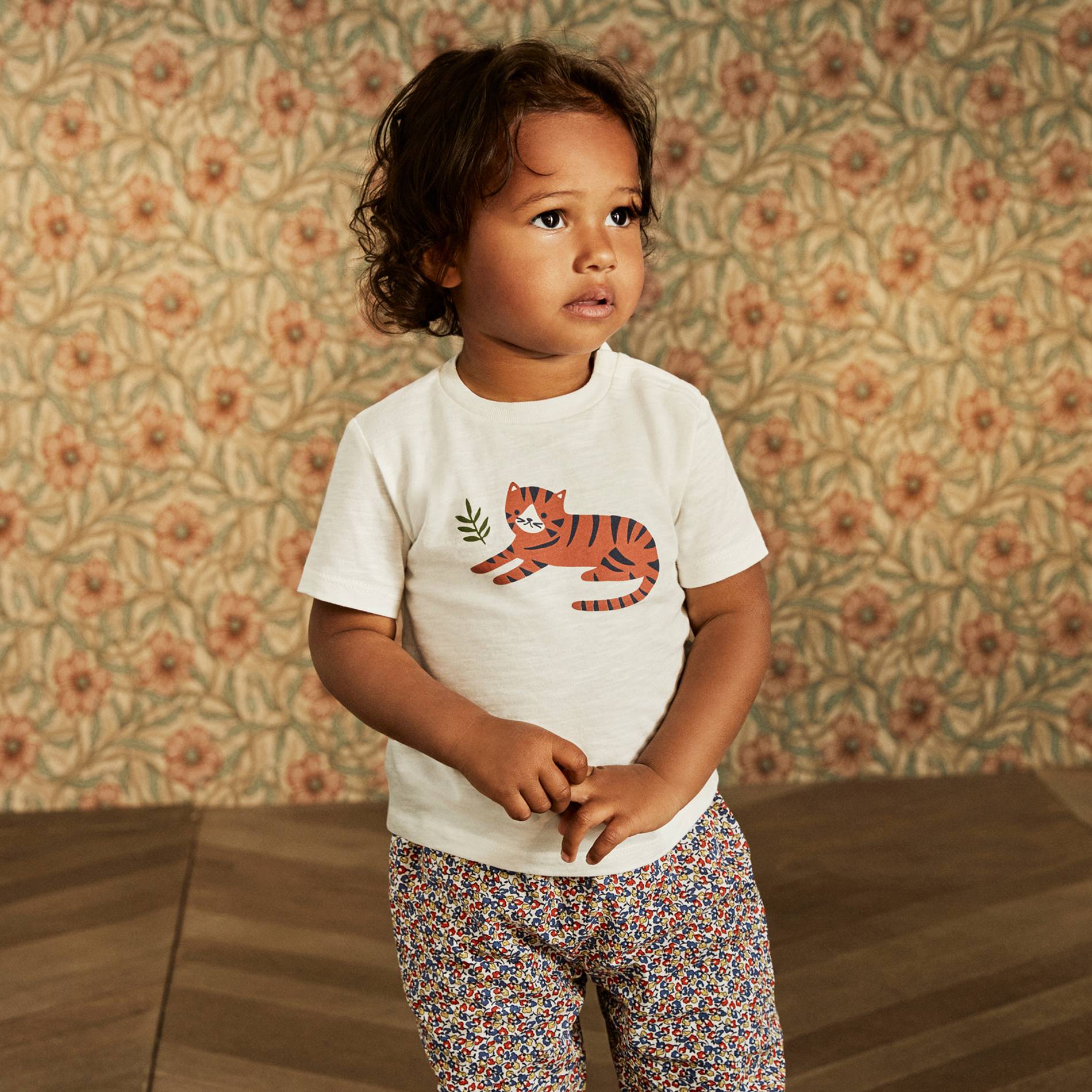 T-shirt manches courtes imprimé en coton BIO, Blanc, large image number 0