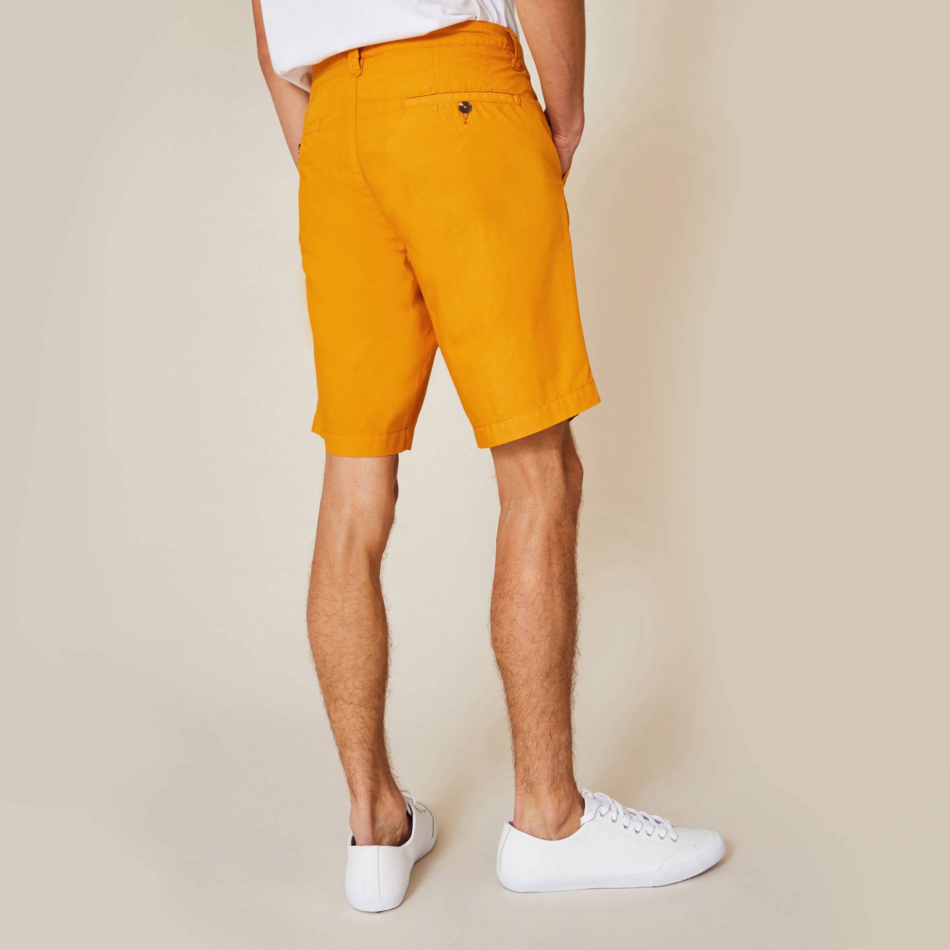 Bermuda coupe straight en coton BIO, Safran, large image number 1.0