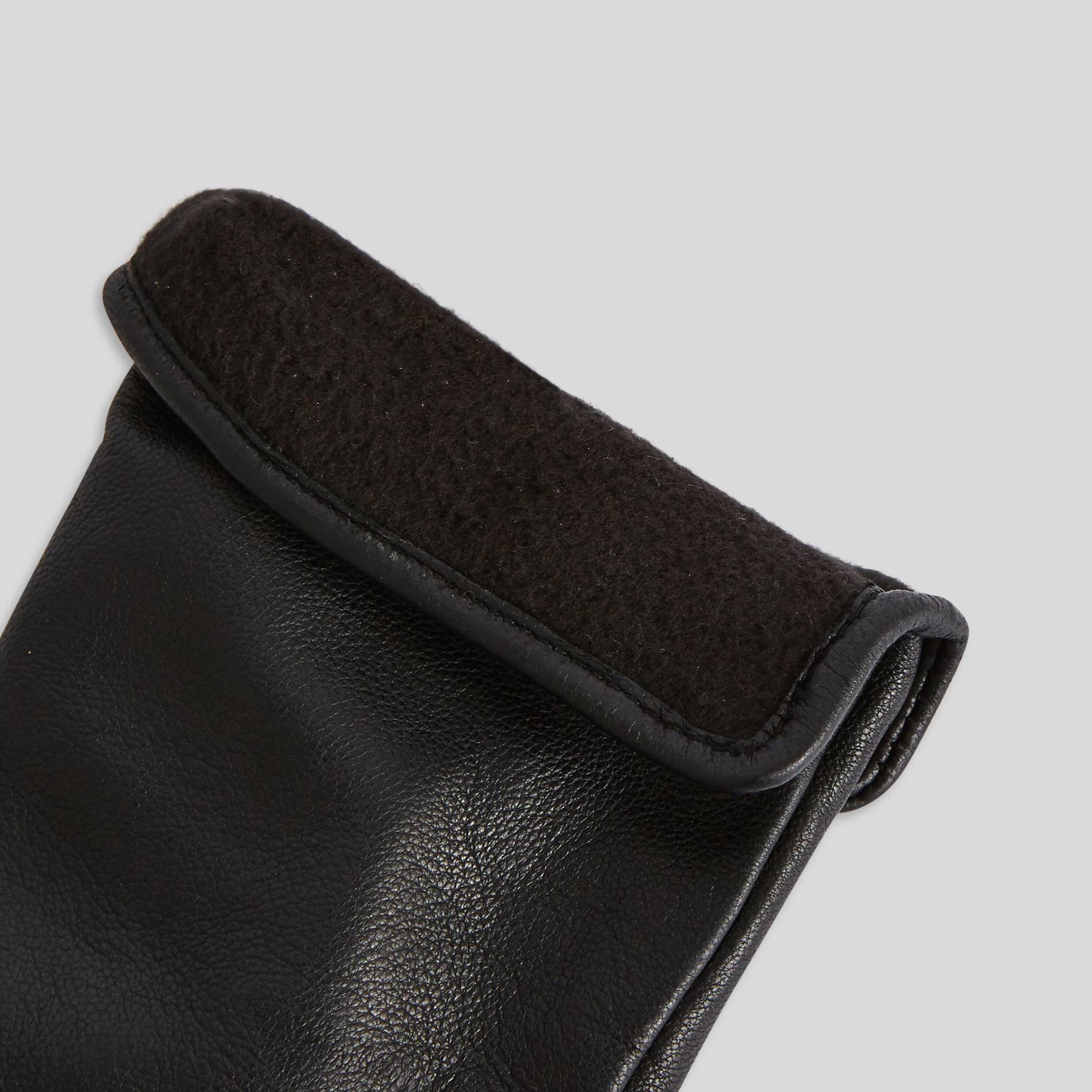 Gants en cuir unis, Noir, large image number 1