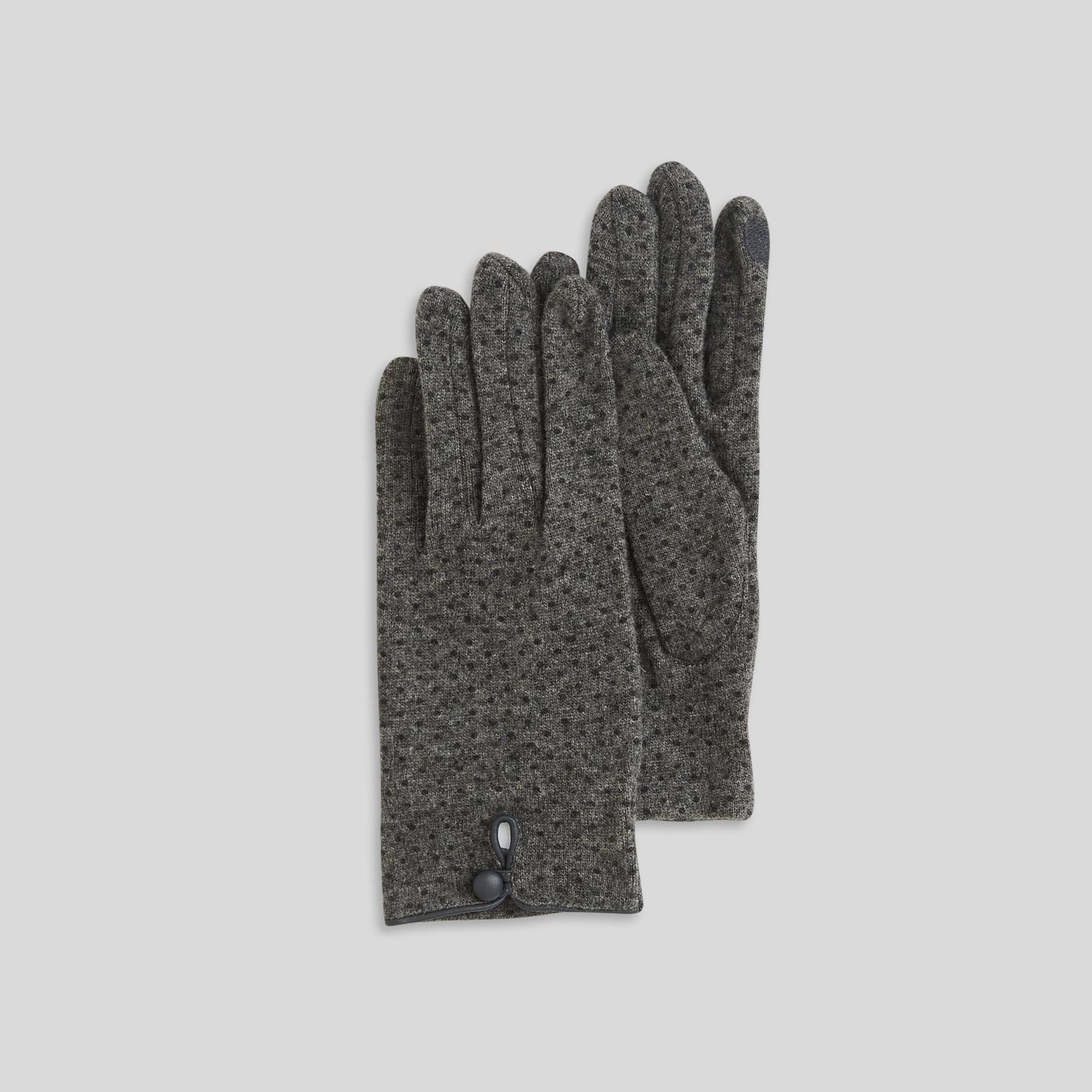 Gants imprimés à pois, Gris clair, large image number 0