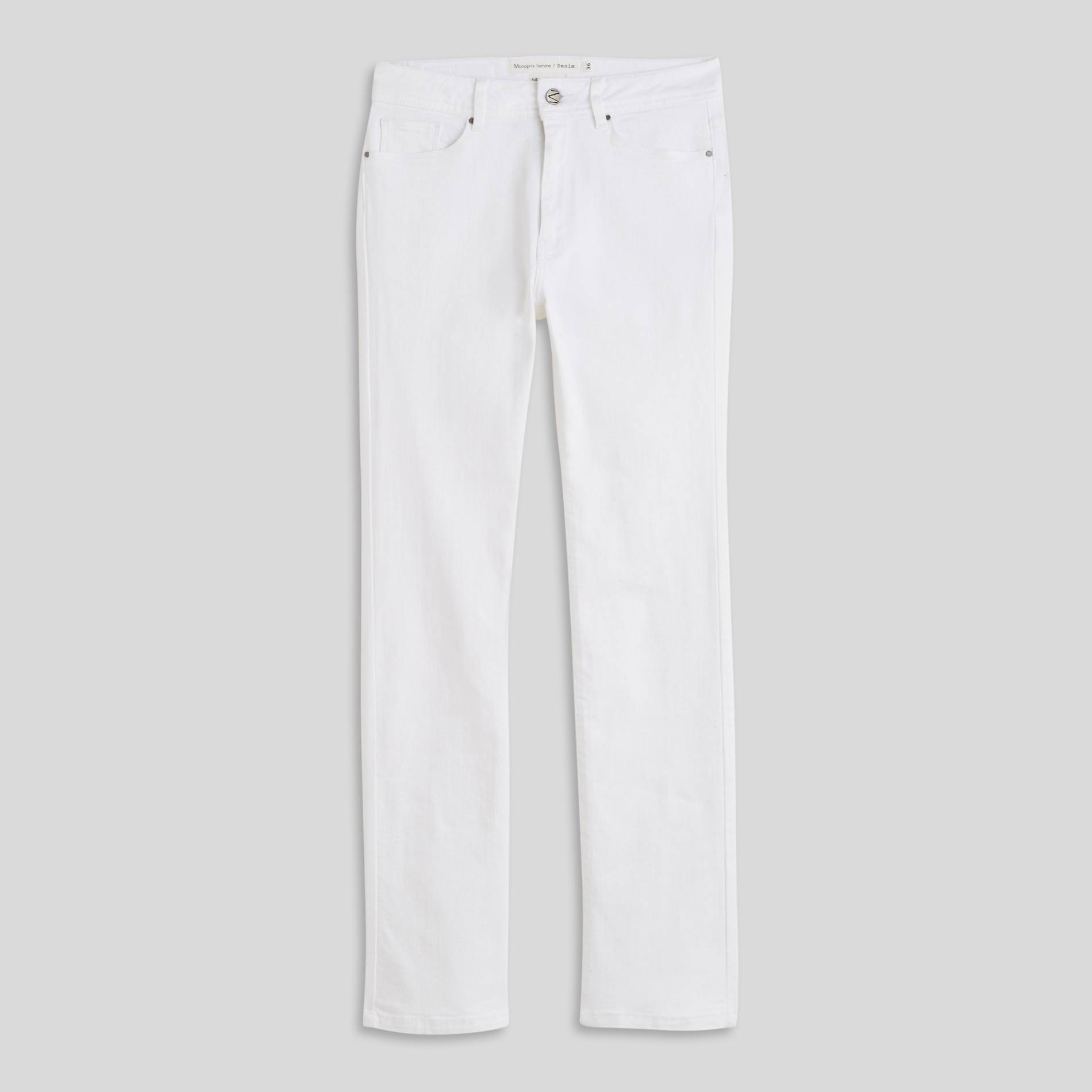 Jean droit blanc, Blanc, large image number 2